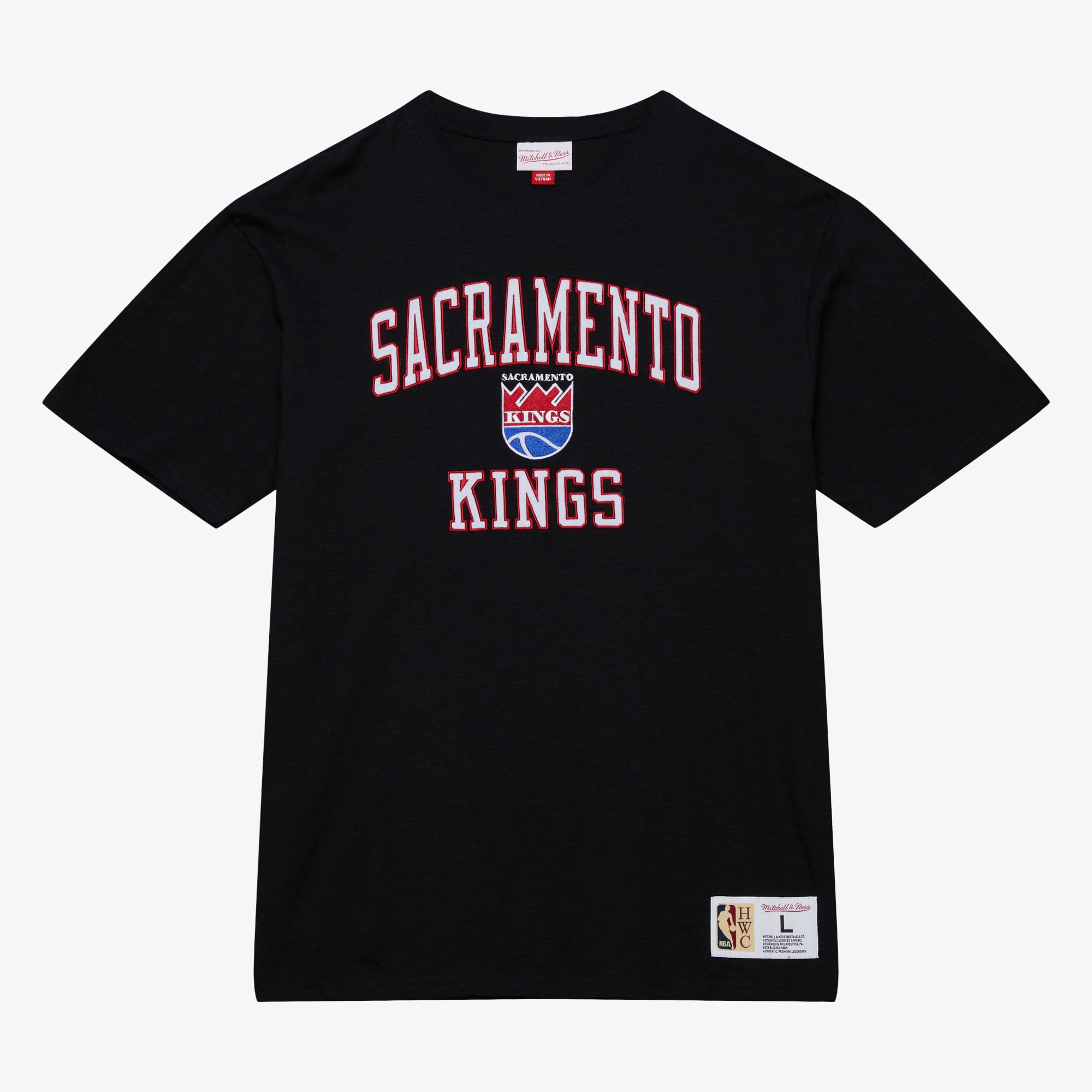 Men's Mitchell & Ness  Black Sacramento Kings Hardwood Classics Legendary Slub T-Shirt