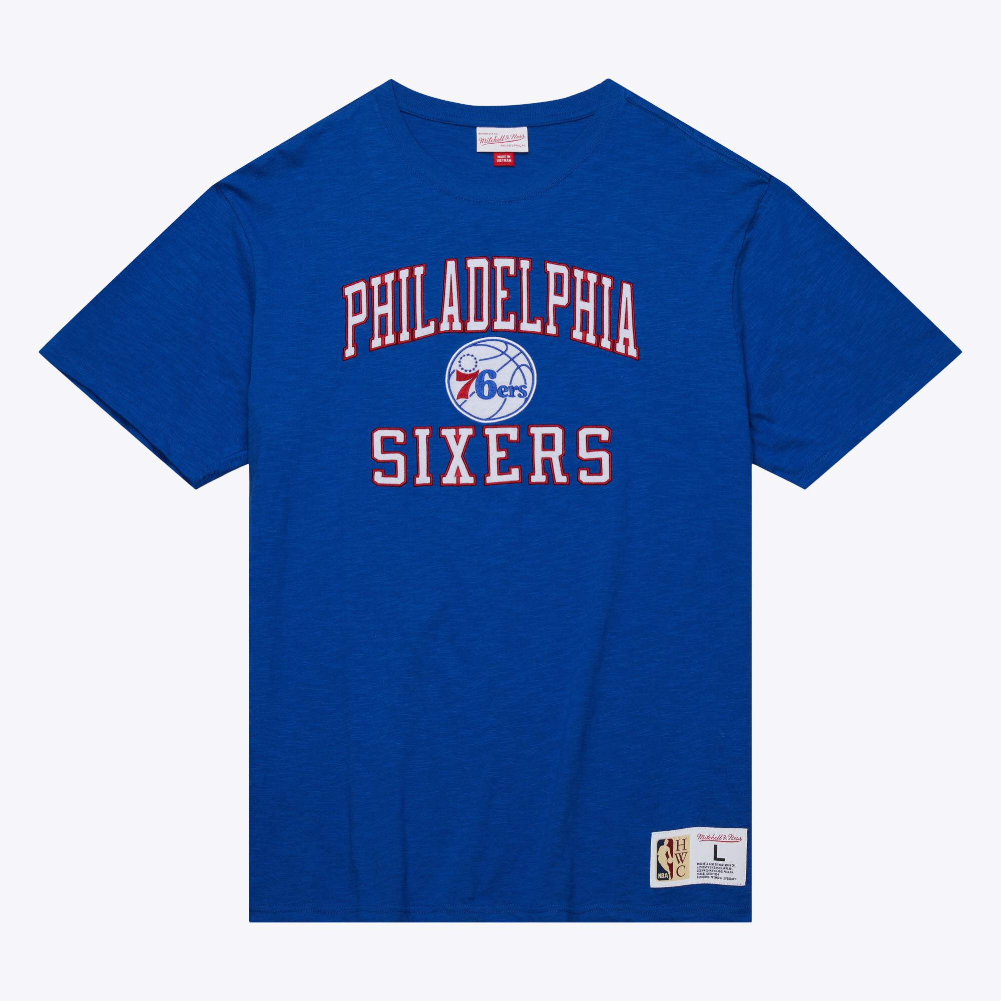Men's Mitchell & Ness  Royal Philadelphia 76ers Hardwood Classics Legendary Slub T-Shirt