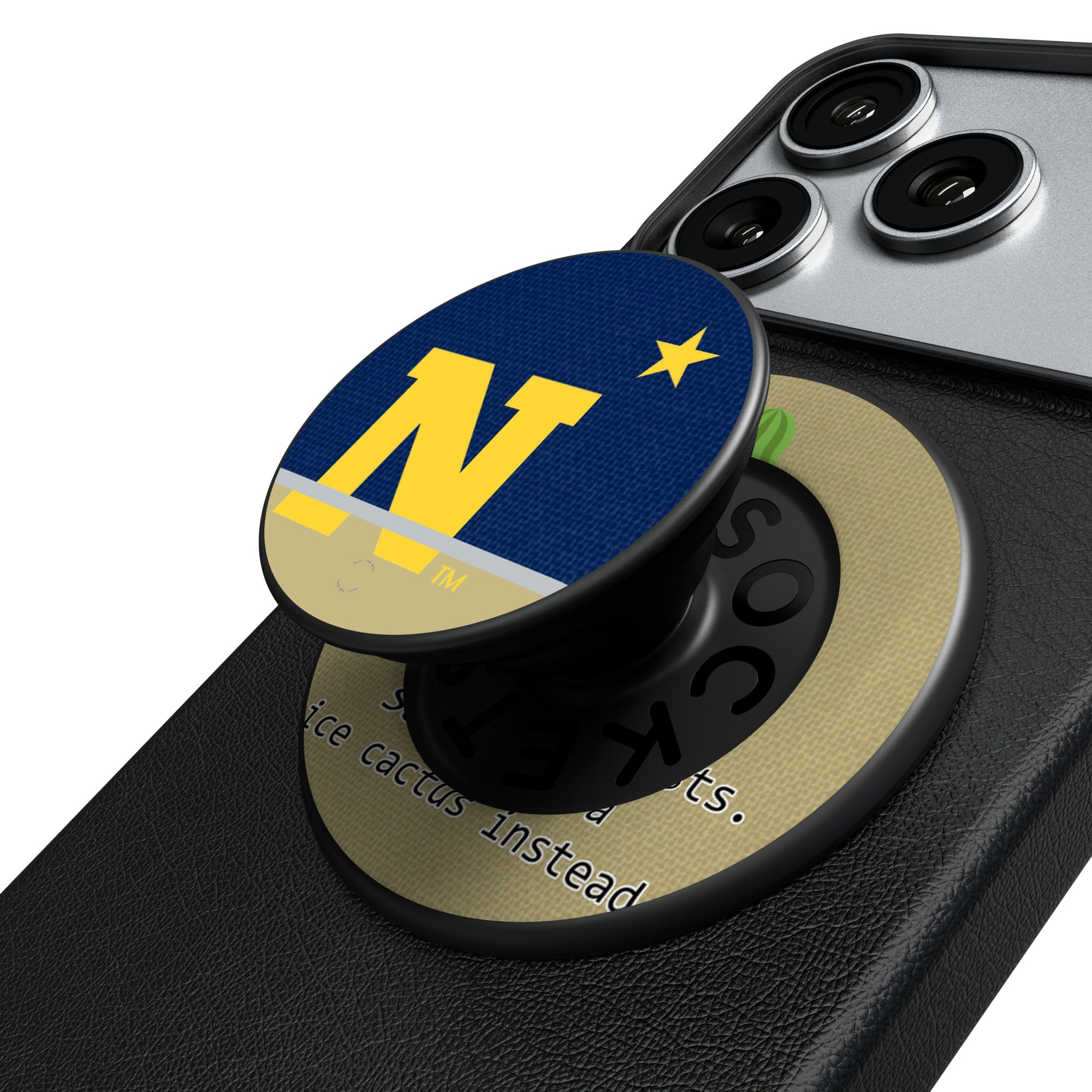 Keyscaper Navy Midshipmen Personalized PopSockets Magnetic Phone Grip & Stand