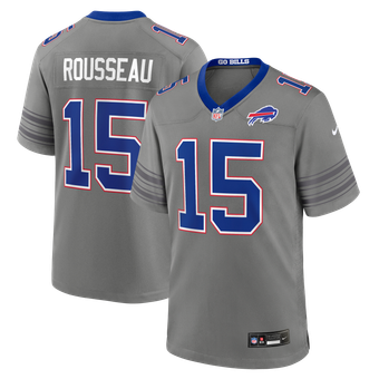 Men's Nike Gregory Rousseau Gray Buffalo Bills Game Jersey