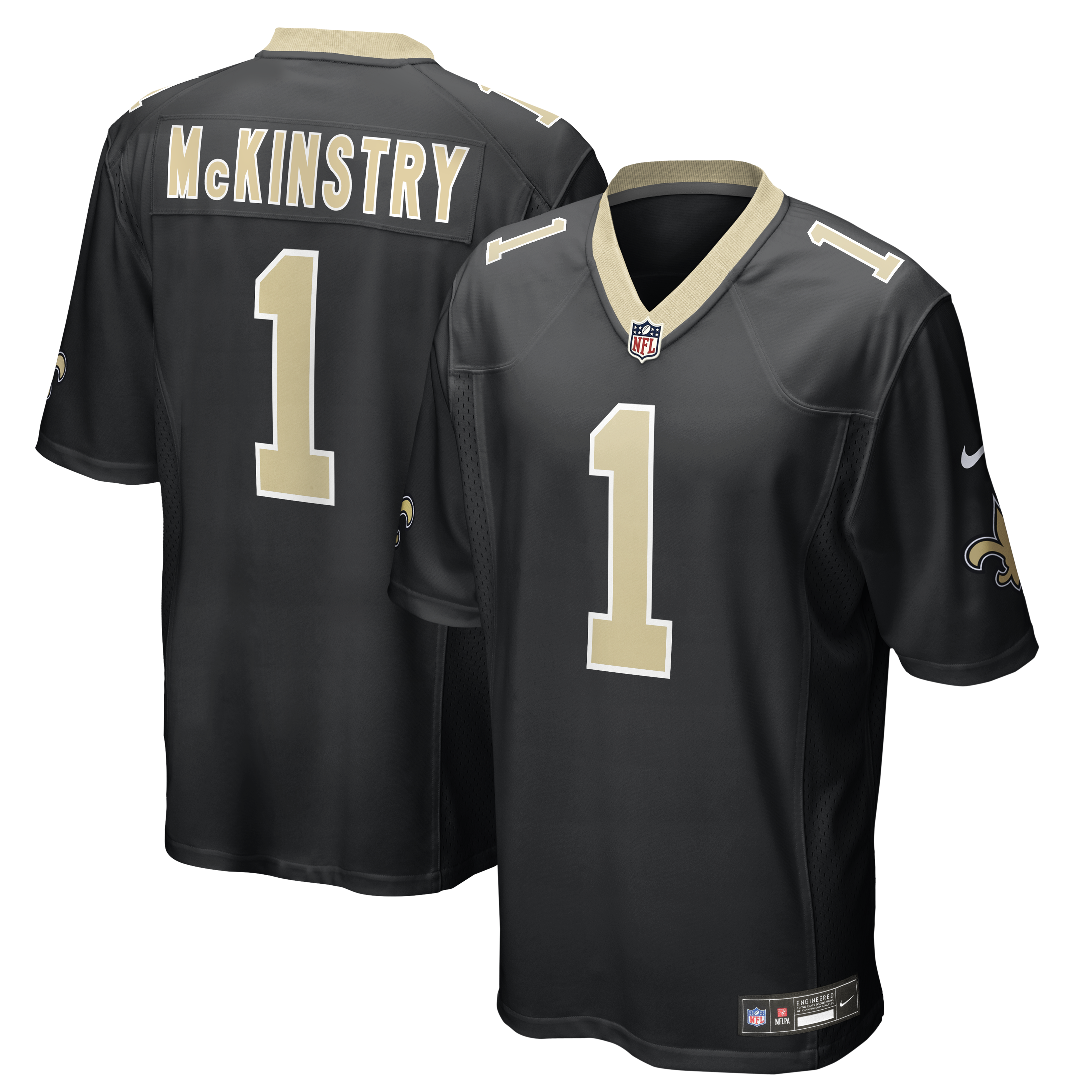 Men's Nike Ga’Quincy McKinstry Black New Orleans Saints Team Game Jersey