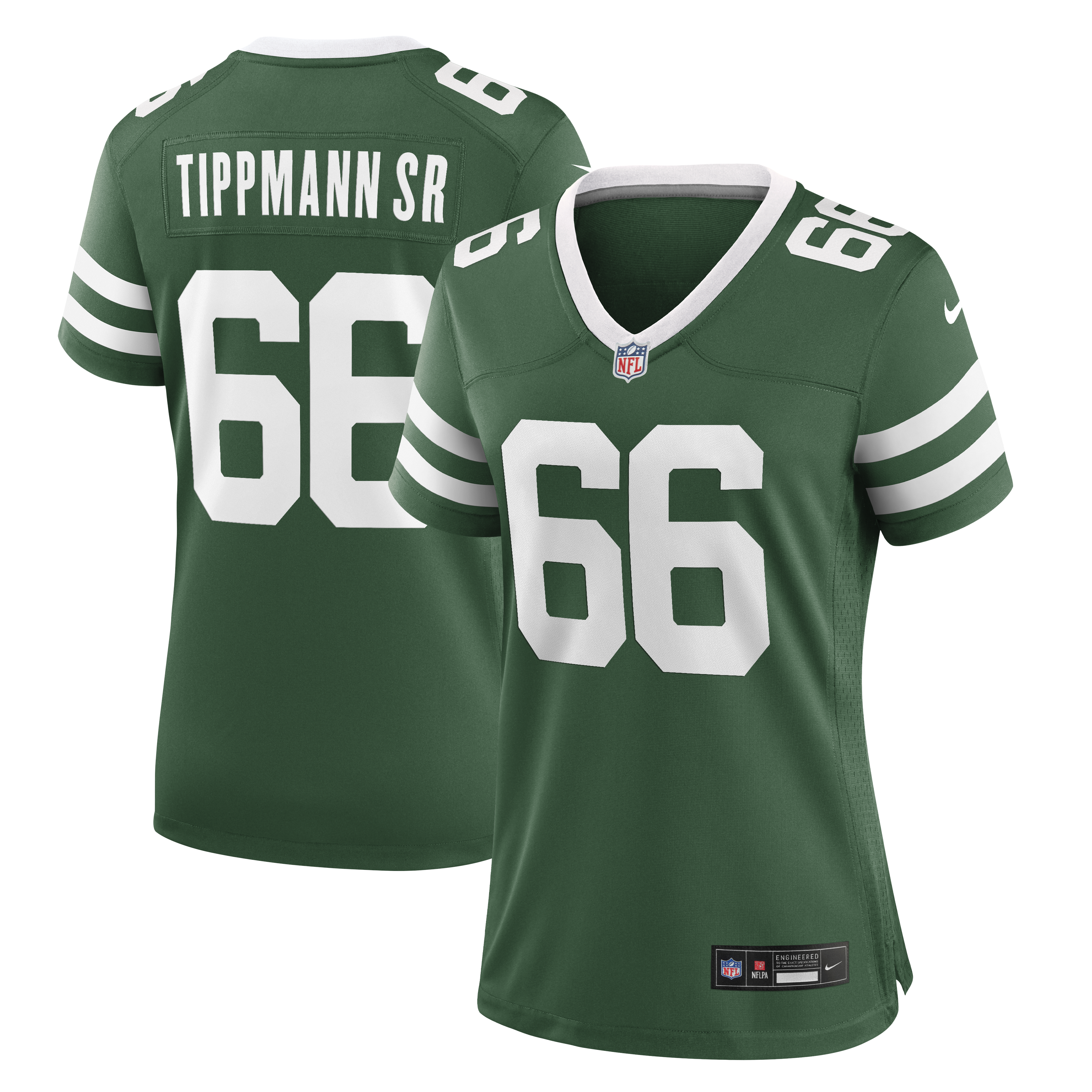 Women's Nike Joe Tippmann Green New York Jets Team Game Jersey