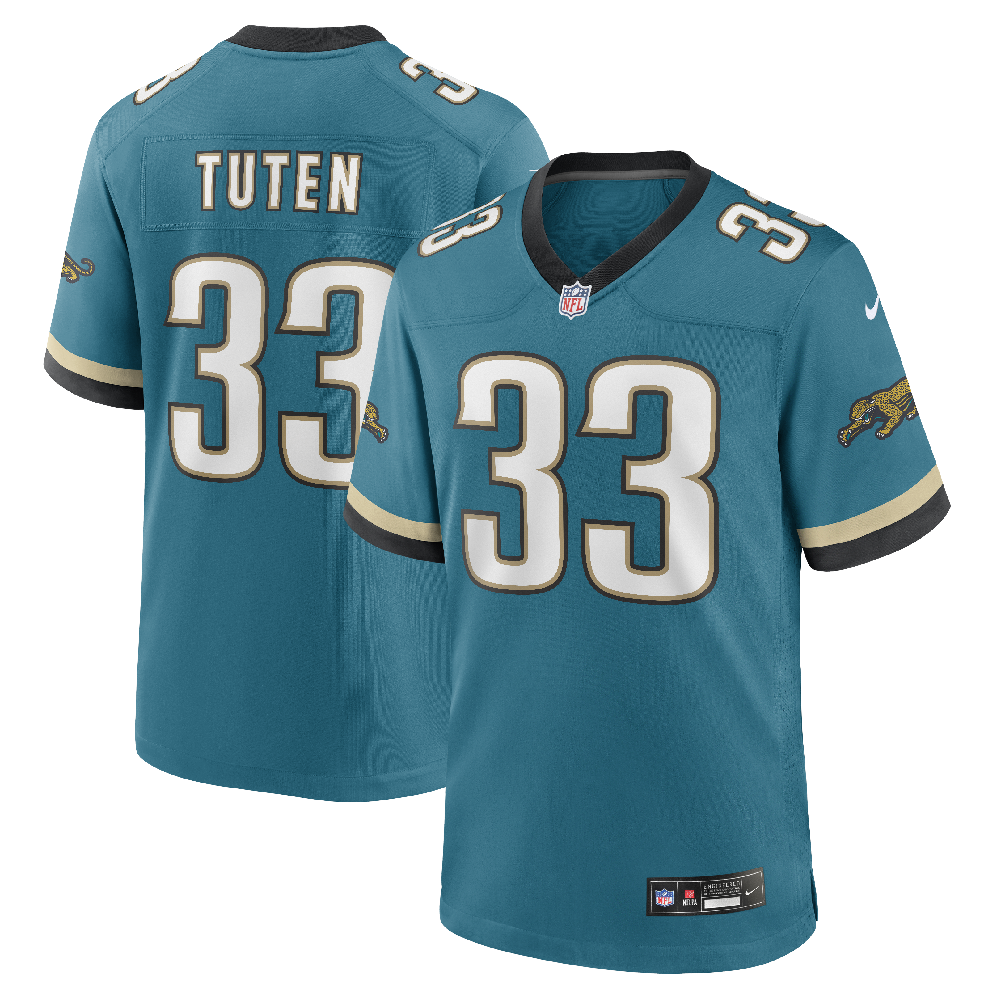 Men's Nike Bhayshul Tuten Teal Jacksonville Jaguars Alternate 2 Game Jersey