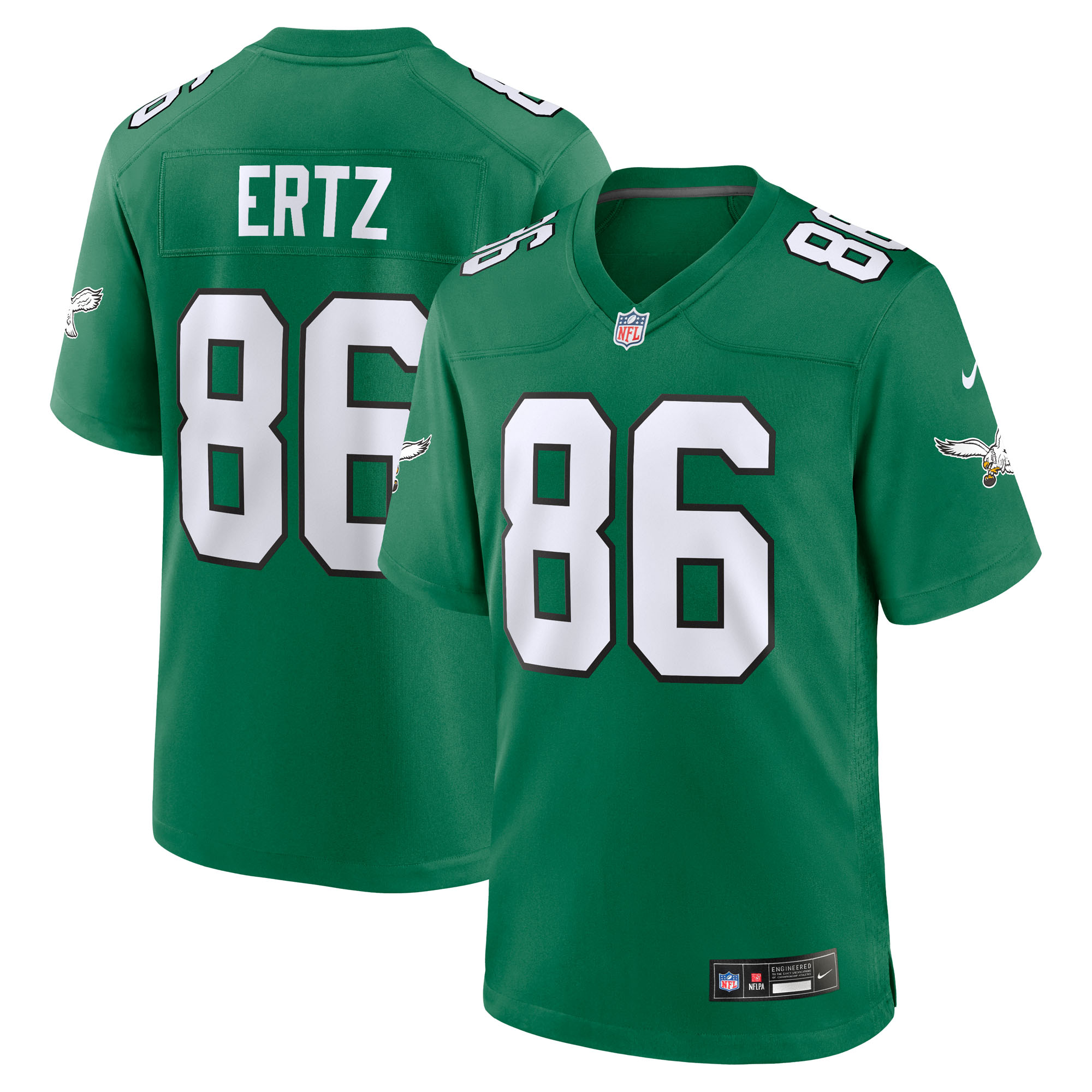 Men's Nike Zach Ertz Kelly Green Philadelphia Eagles Alternate Game Jersey
