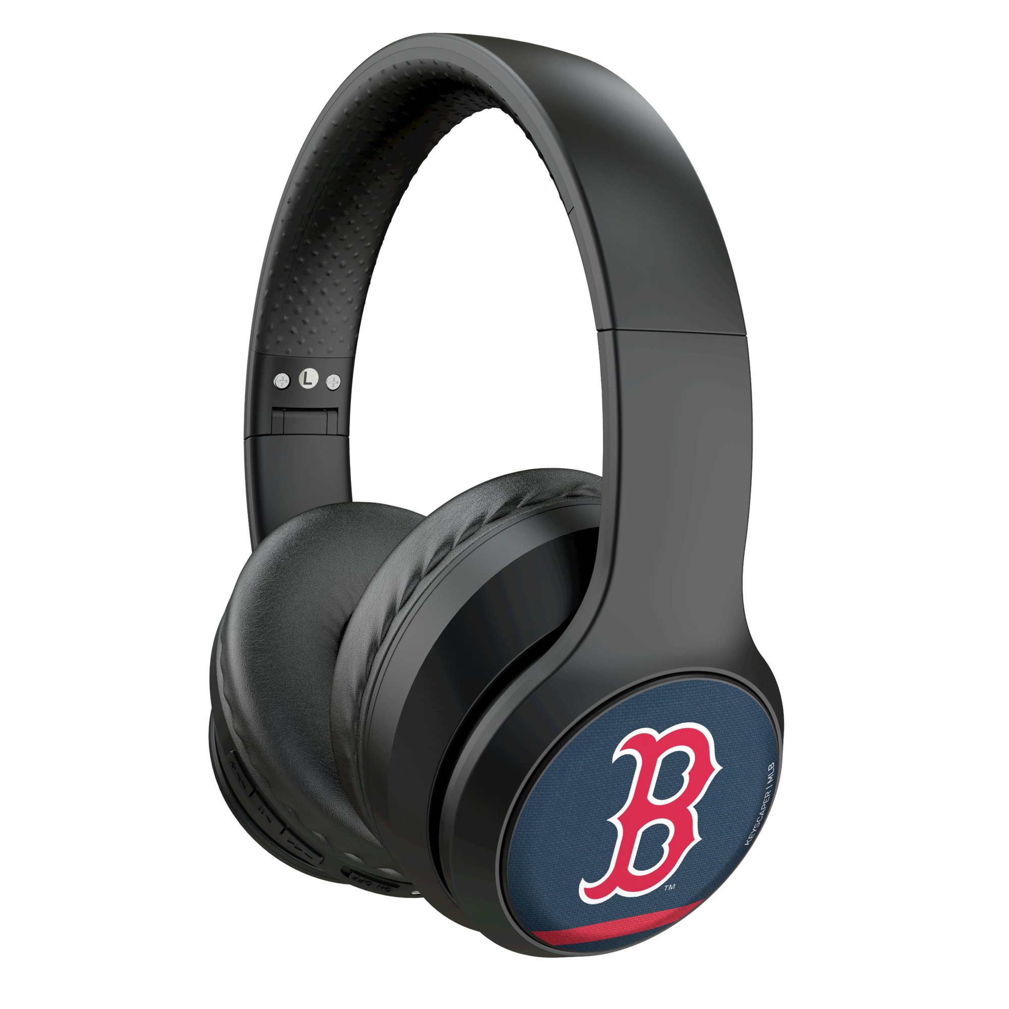 Keyscaper Boston Red Sox Stripe Wireless Bluetooth Headphones With Case
