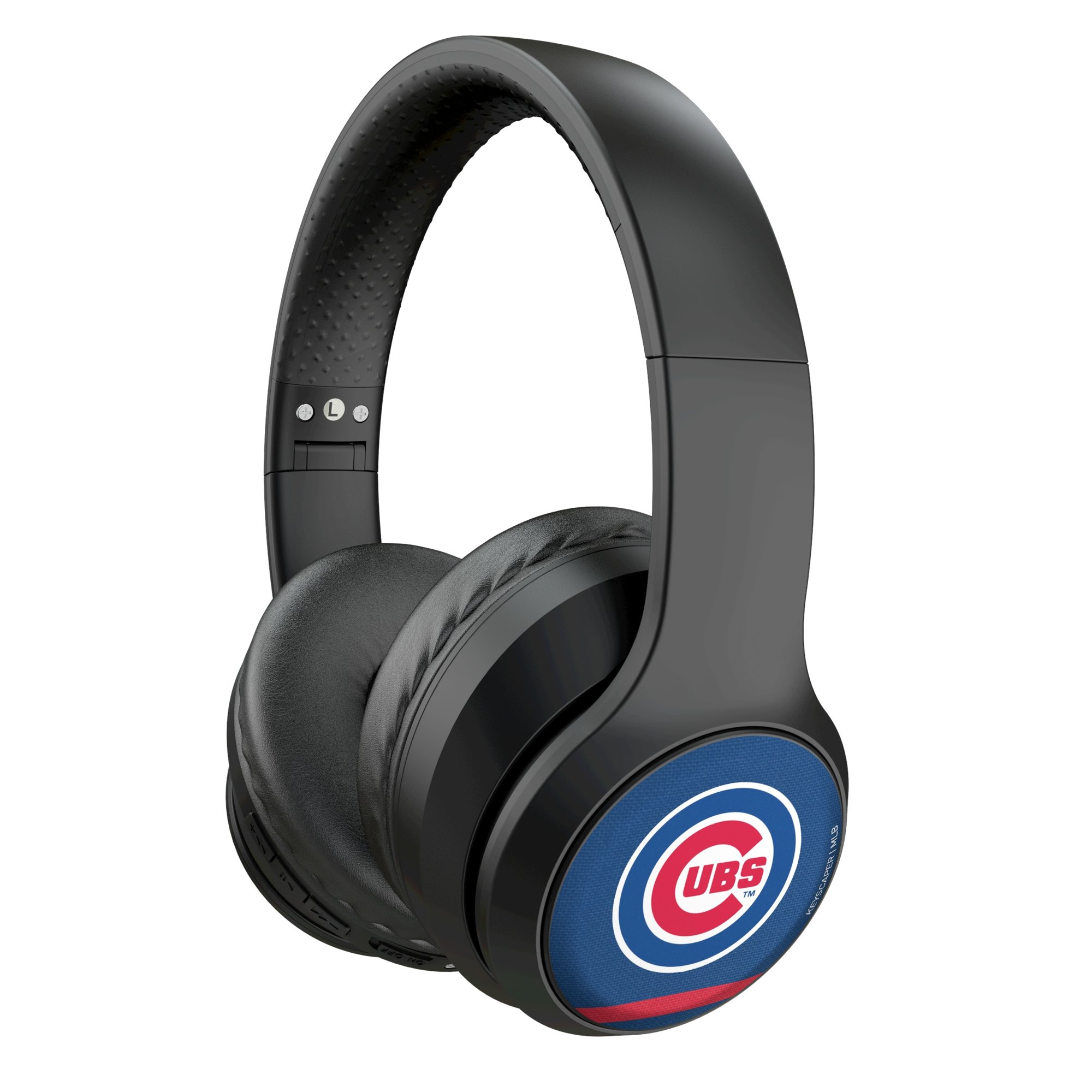 Keyscaper Chicago Cubs Stripe Wireless Bluetooth Headphones With Case