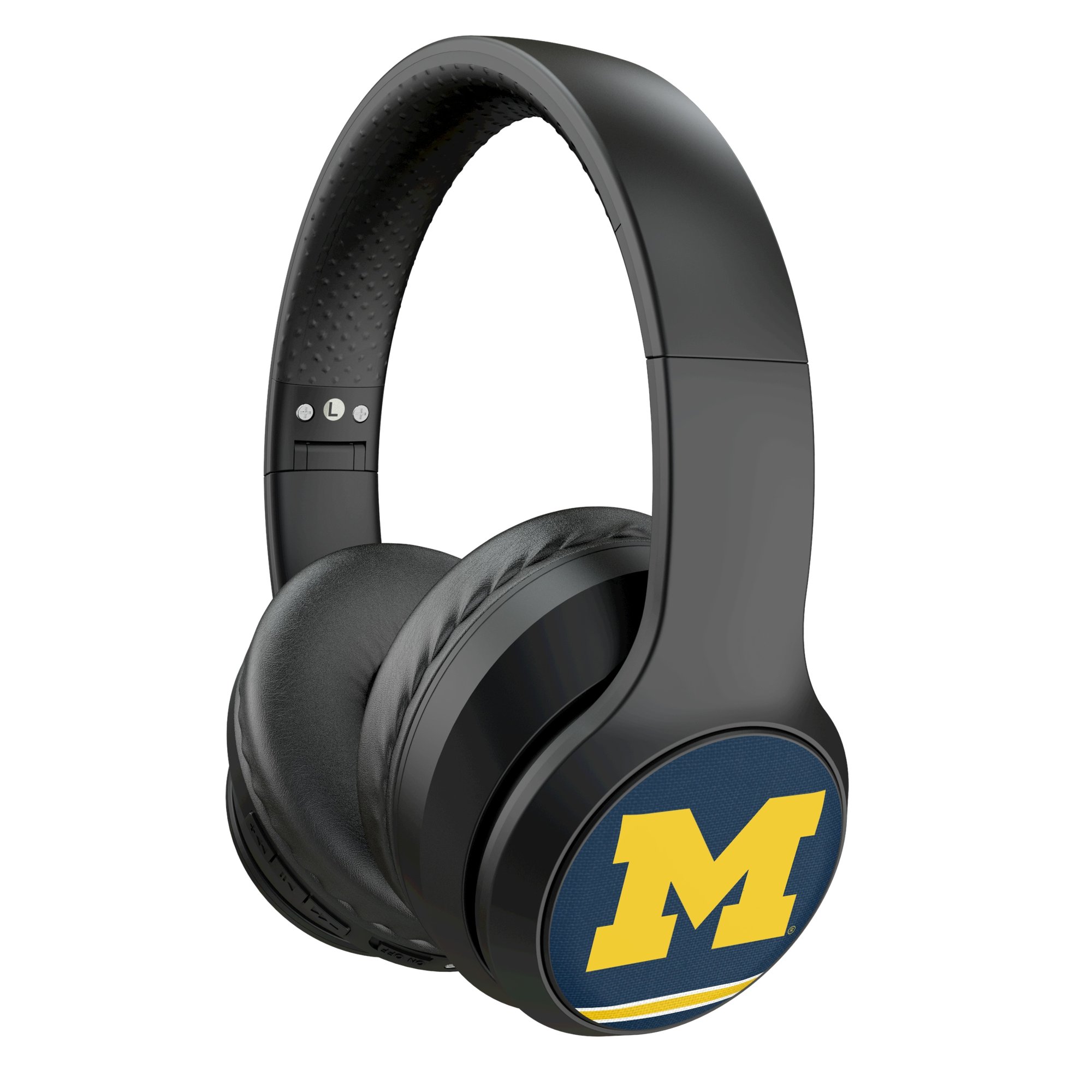 Keyscaper Michigan Wolverines Stripe Wireless Bluetooth Headphones With Case