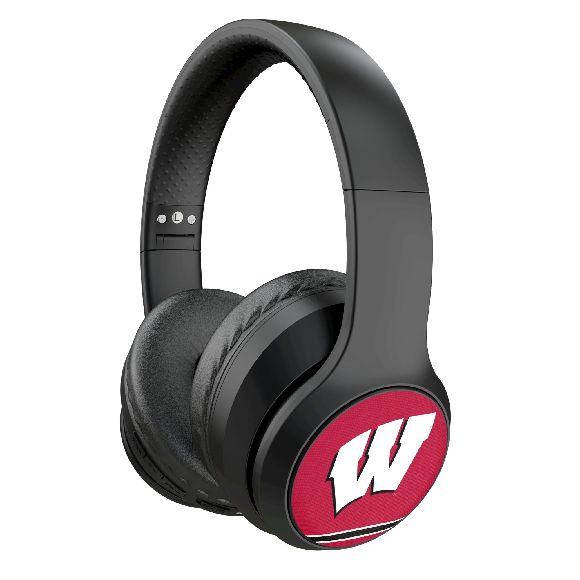 Keyscaper Wisconsin Badgers Stripe Wireless Bluetooth Headphones With Case