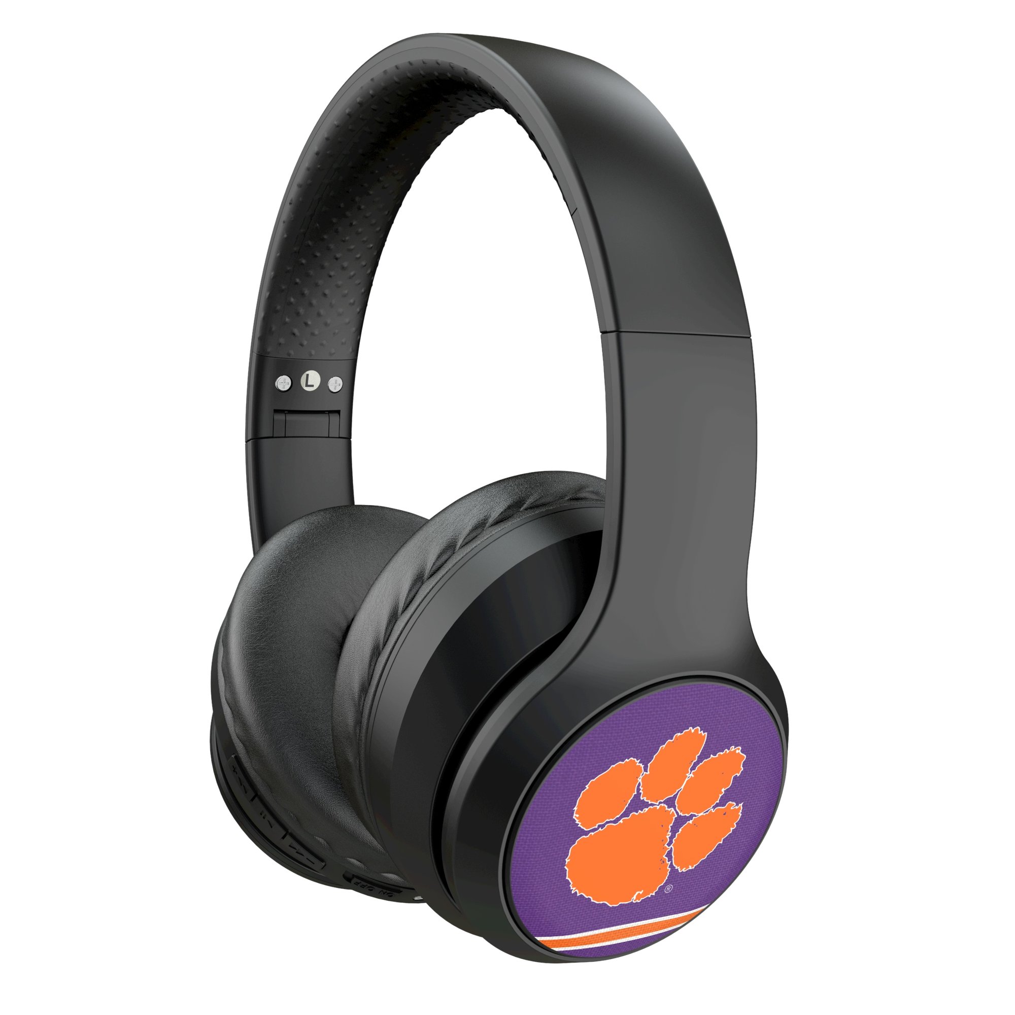 Keyscaper Clemson Tigers Stripe Wireless Bluetooth Headphones With Case