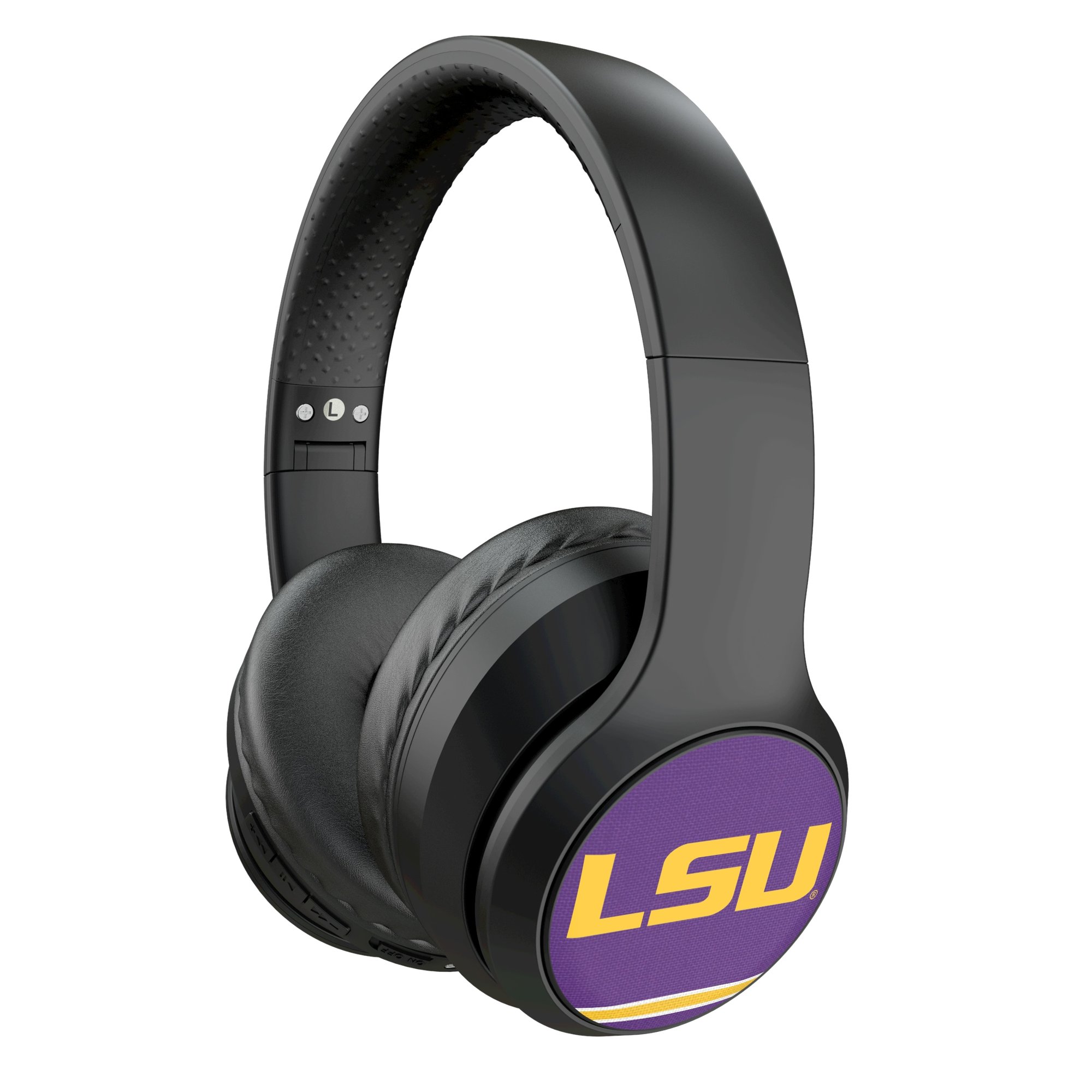 Keyscaper LSU Tigers Stripe Wireless Bluetooth Headphones With Case