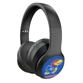 Keyscaper Kansas Jayhawks Stripe Wireless Bluetooth Headphones With Case