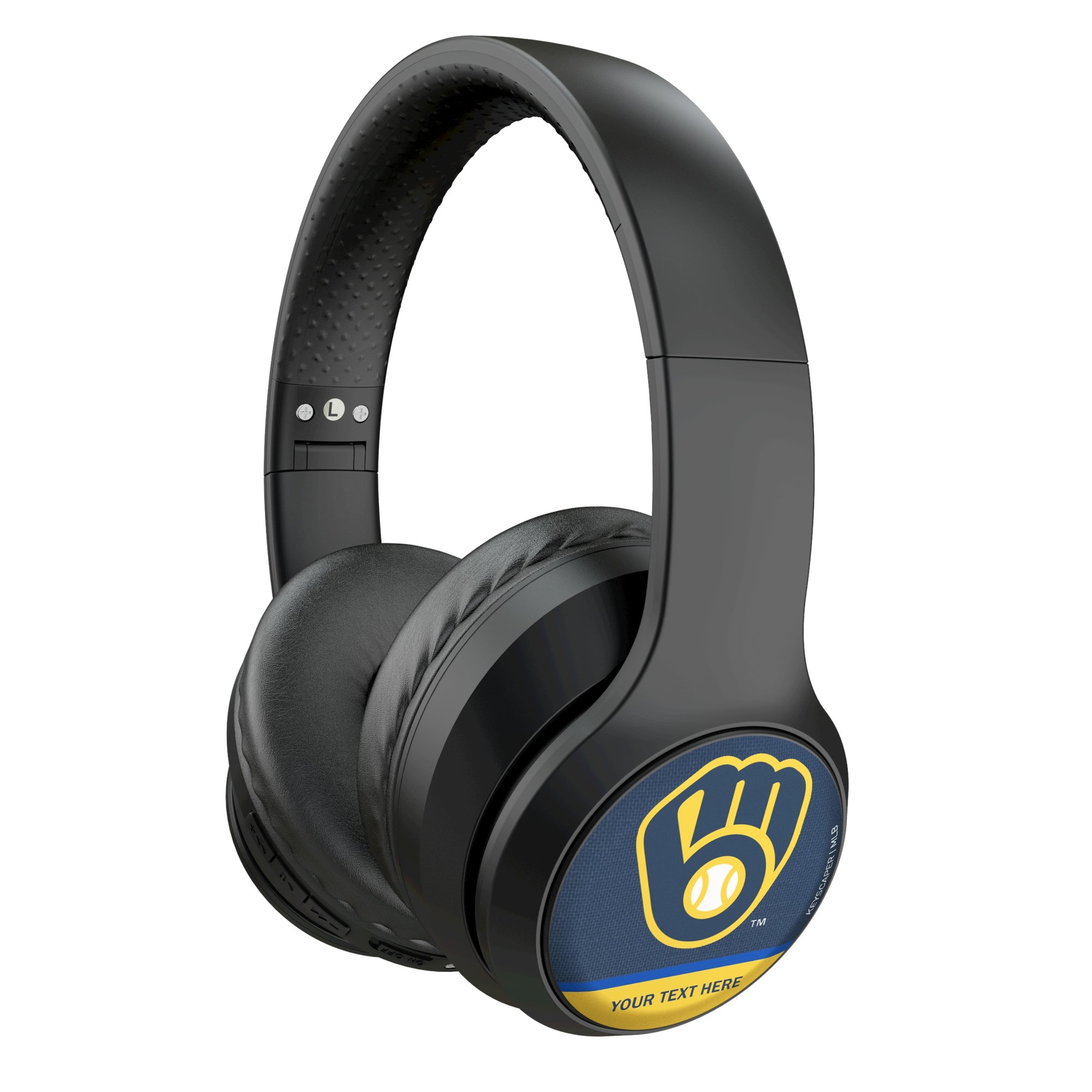 Keyscaper Milwaukee Brewers Personalized Solid Wireless Bluetooth Headphones With Case