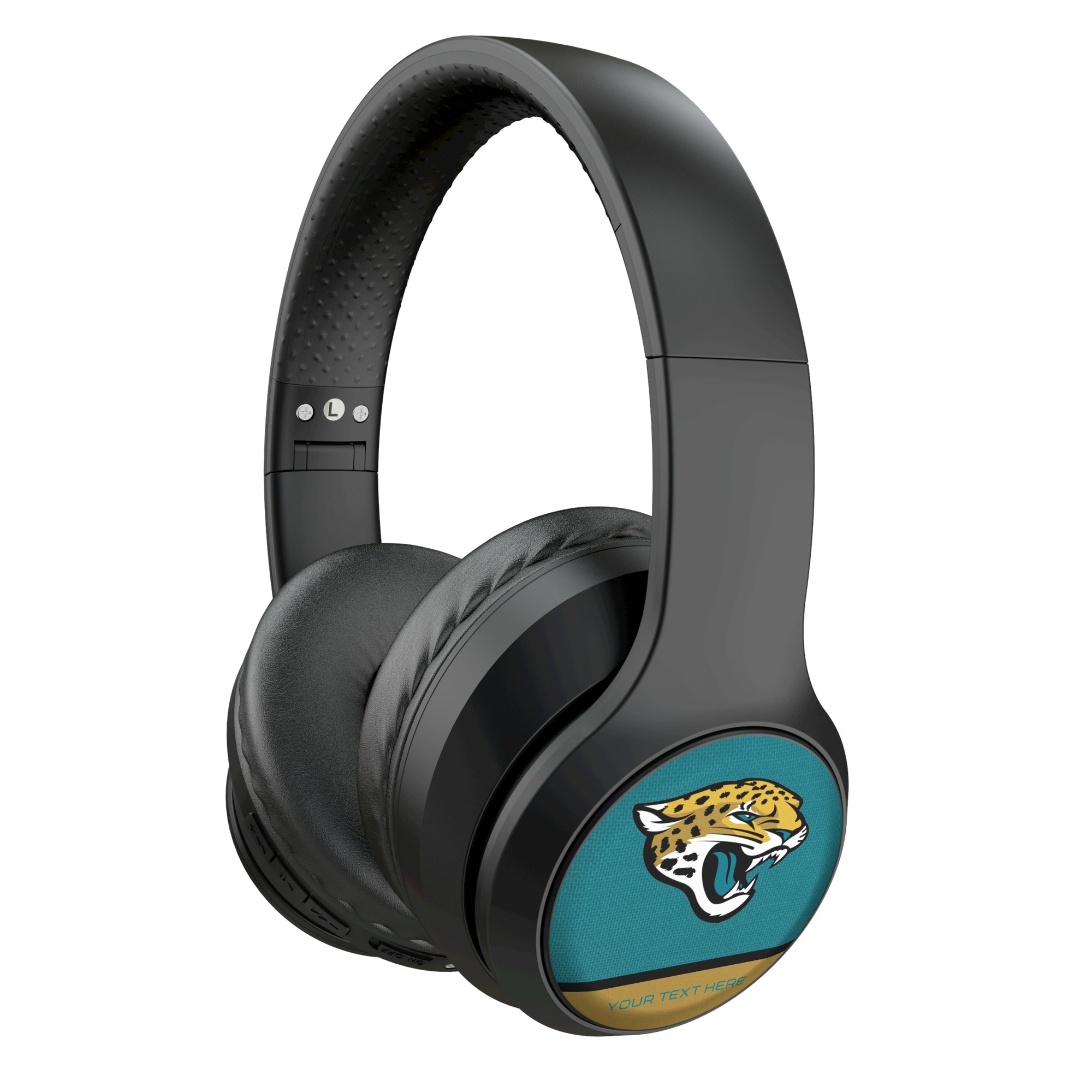 Keyscaper Jacksonville Jaguars Personalized Endzone Solid Wireless Bluetooth Headphones With Case