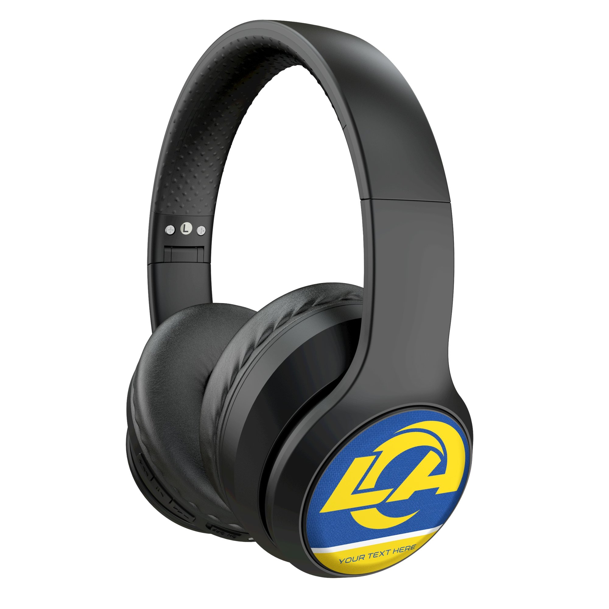 Keyscaper Los Angeles Rams Personalized Endzone Solid Wireless Bluetooth Headphones With Case
