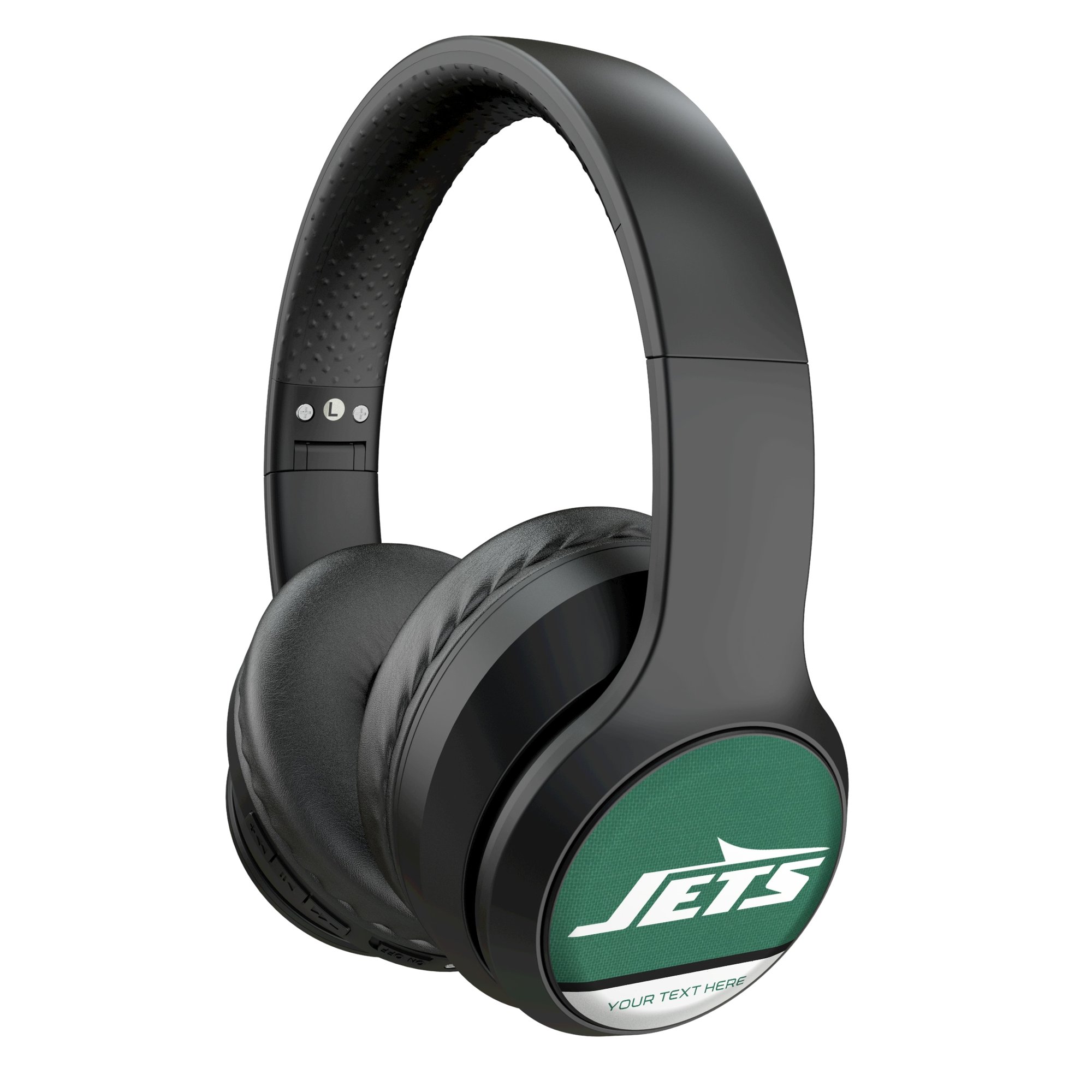 Keyscaper New York Jets Personalized Endzone Solid Wireless Bluetooth Headphones With Case