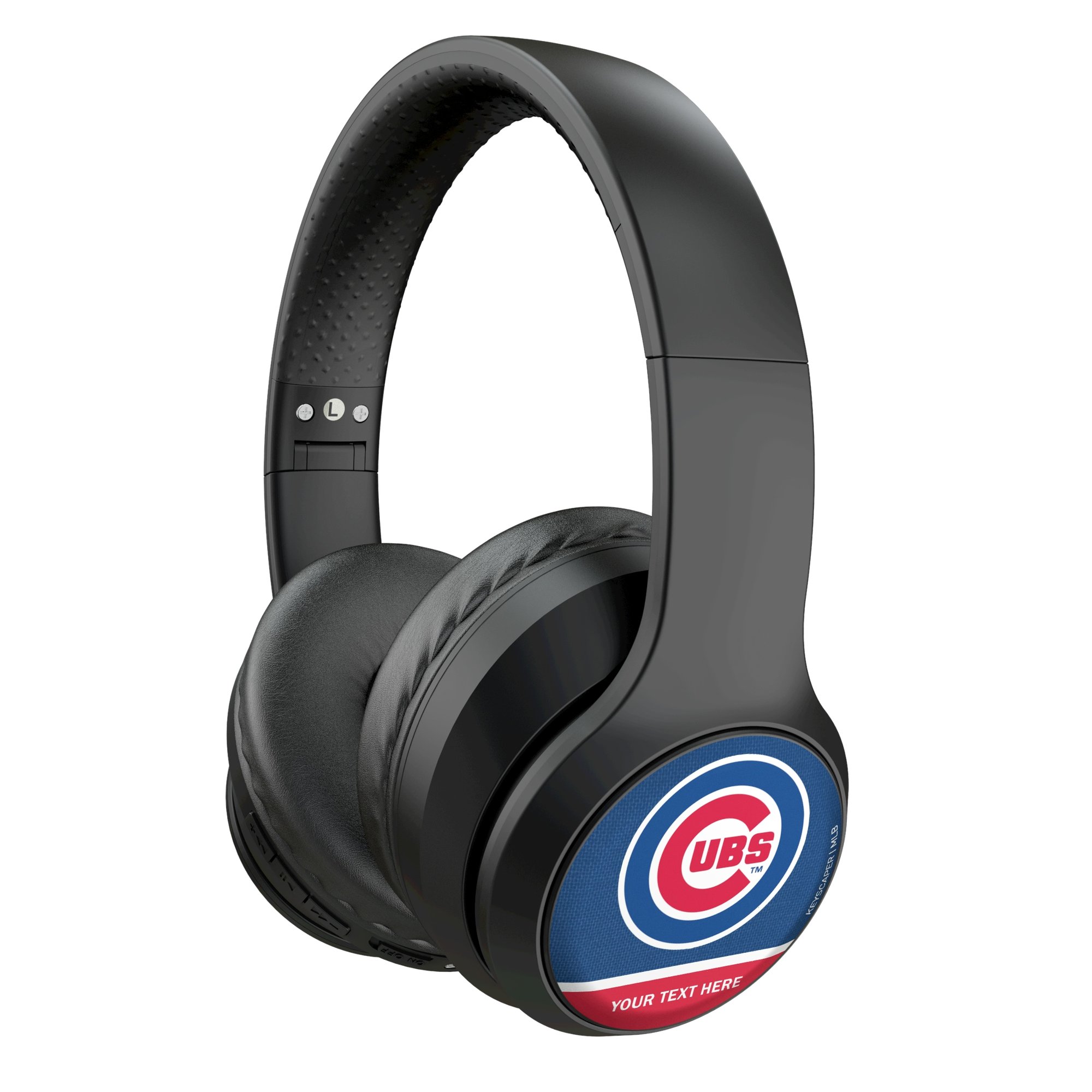 Keyscaper Chicago Cubs Personalized Solid Wireless Bluetooth Headphones With Case