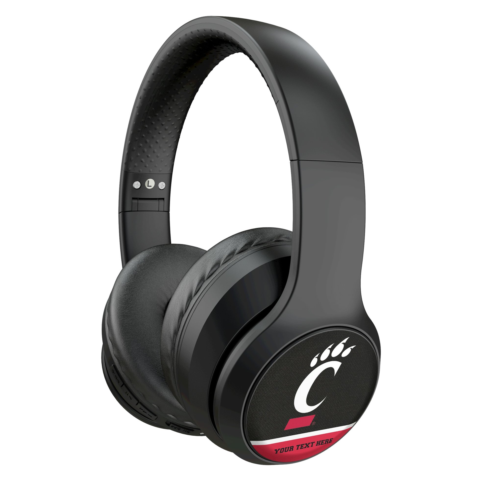 Keyscaper Cincinnati Bearcats Personalized Endzone Solid Wireless Bluetooth Headphones With Case