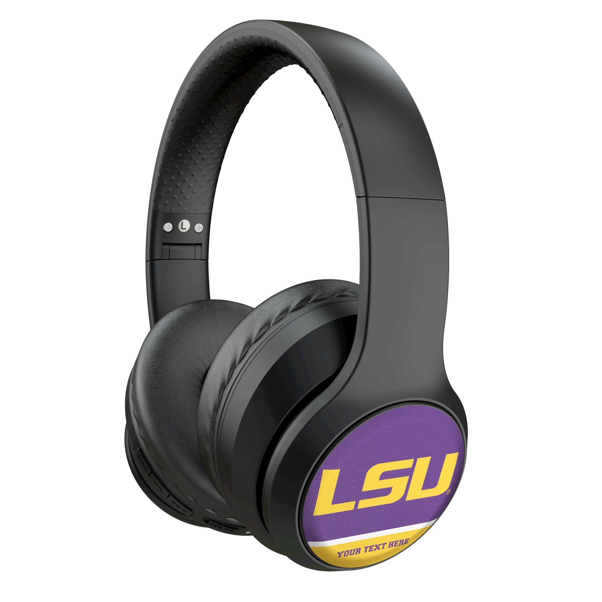 Keyscaper LSU Tigers Personalized Endzone Solid Wireless Bluetooth Headphones With Case