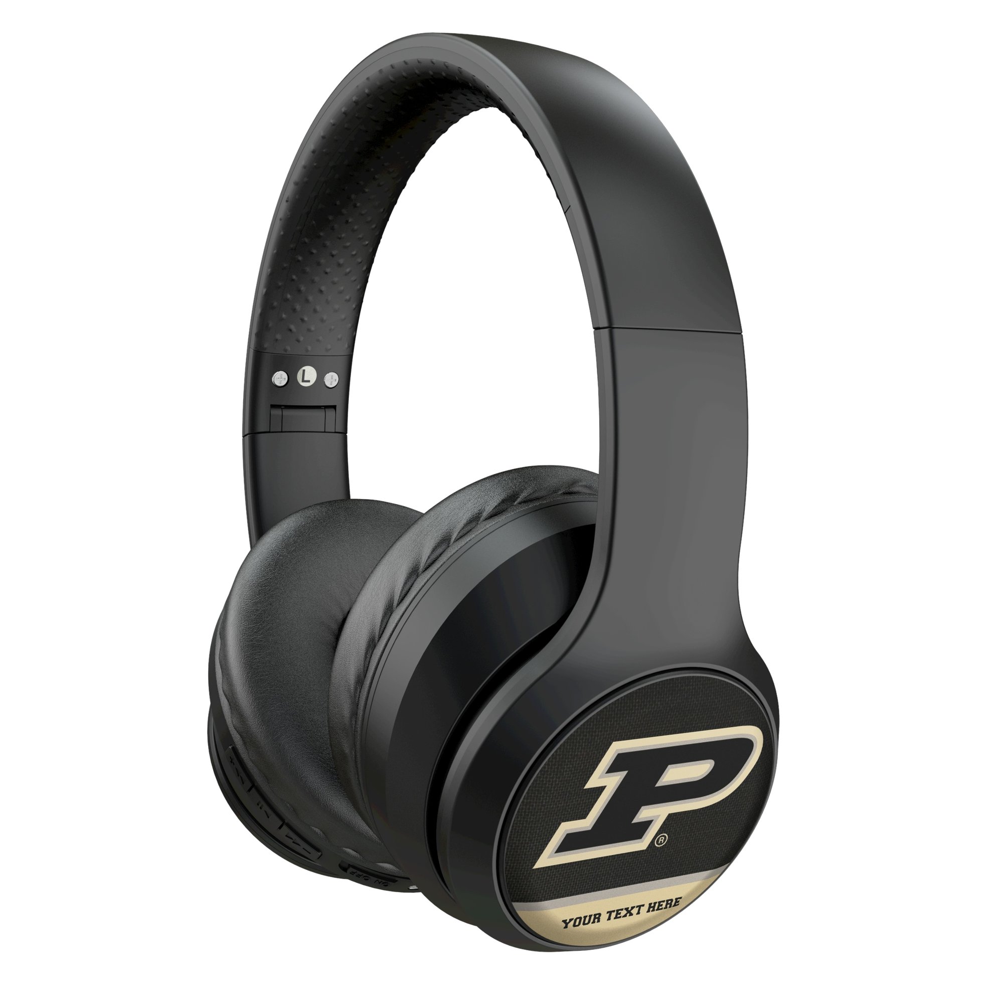 Keyscaper Purdue Boilermakers Personalized Endzone Solid Wireless Bluetooth Headphones With Case