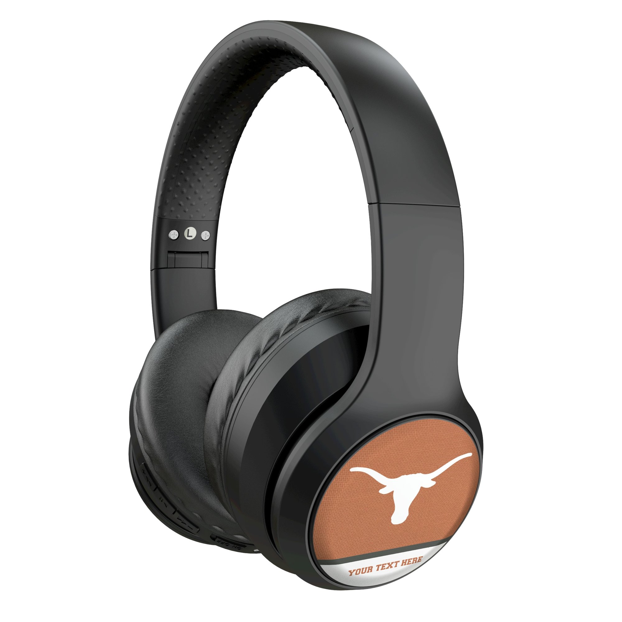 Keyscaper Texas Longhorns Personalized Endzone Solid Wireless Bluetooth Headphones With Case
