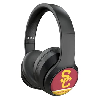 Keyscaper USC Trojans Personalized Endzone Solid Wireless Bluetooth Headphones With Case