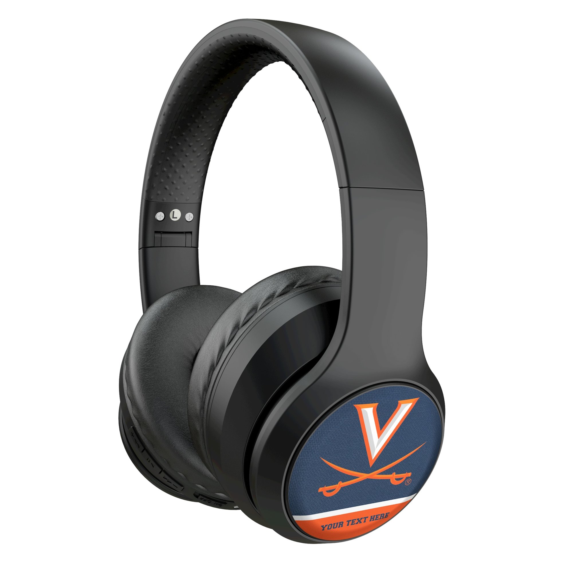 Keyscaper Virginia Cavaliers Personalized Endzone Solid Wireless Bluetooth Headphones With Case