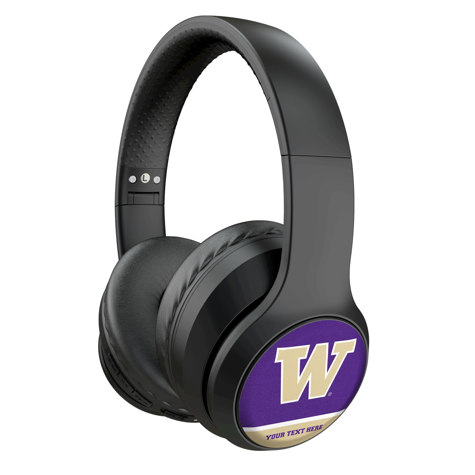 Keyscaper Washington Huskies Personalized Endzone Solid Wireless Bluetooth Headphones With Case