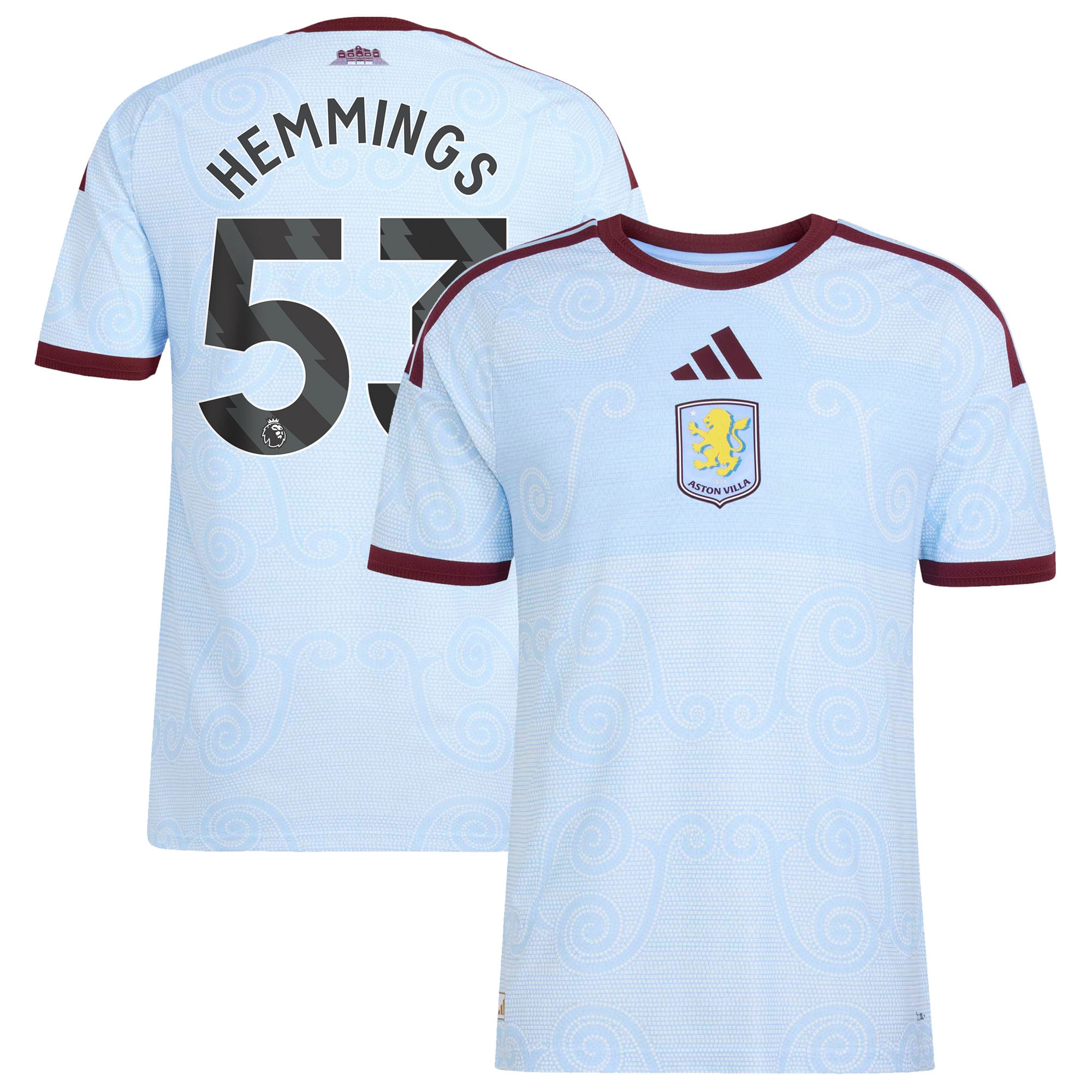 Camiseta auténtica de tercera equipación adidas del Aston Villa 2026-27 con dorsal Hemmings 53