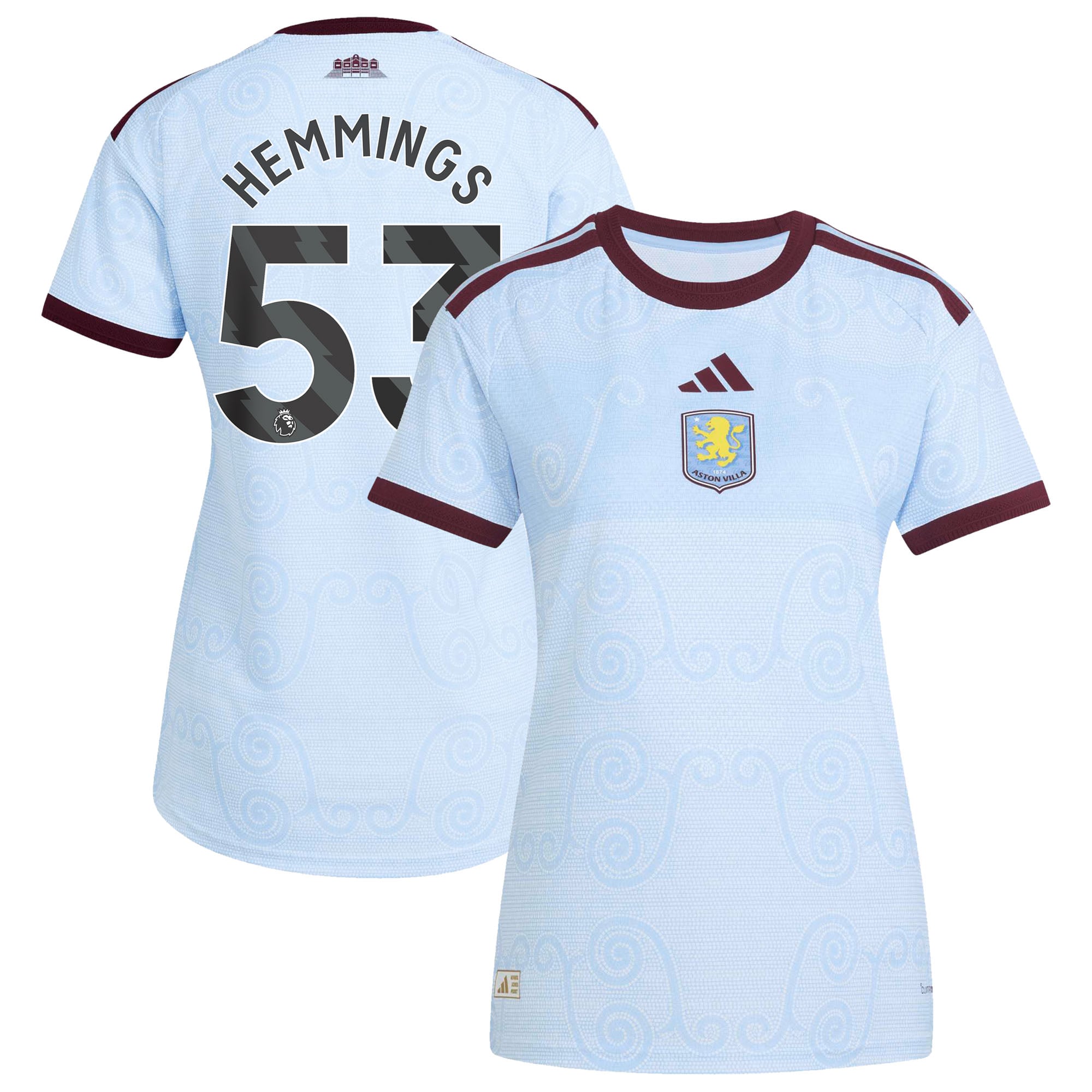 Camiseta auténtica de tercera equipación adidas del Aston Villa 2026-27 - Mujer con dorsal Hemmings 53