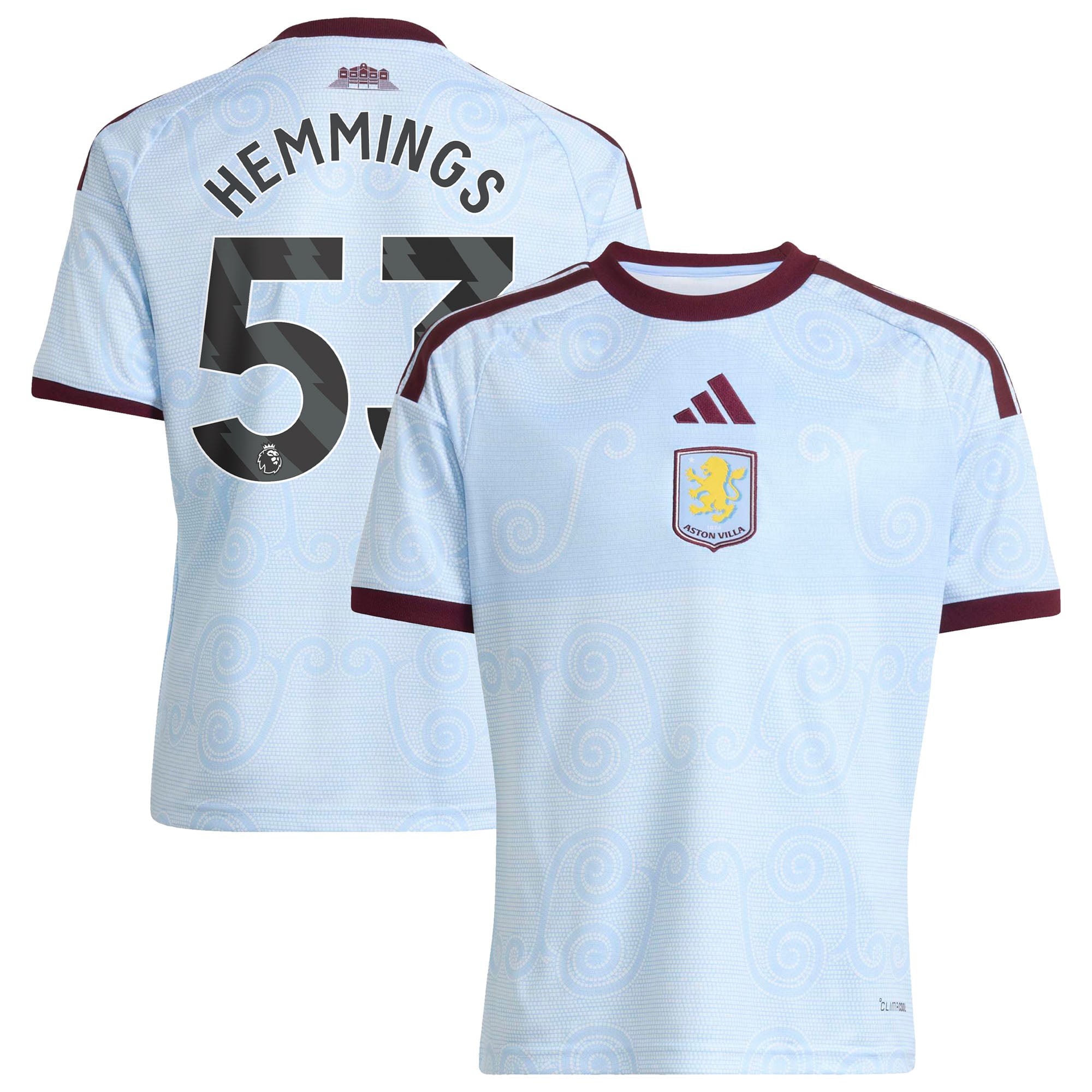 Camiseta de tercera equipación adidas del Aston Villa 2026-27 Niños con dorsal Hemmings 53