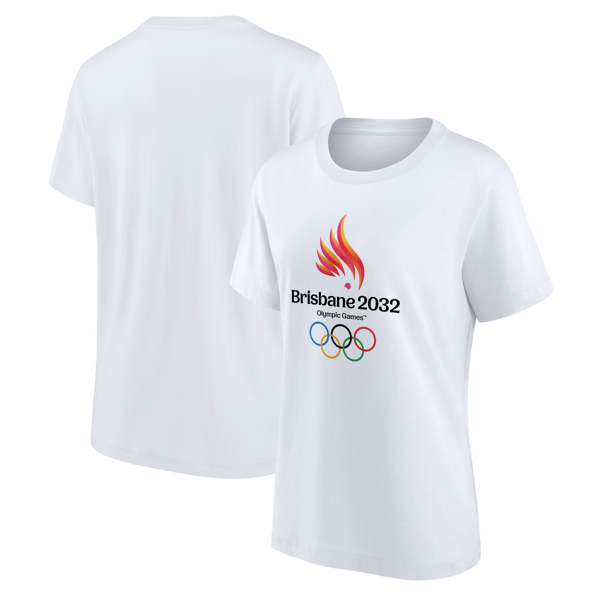 T-Shirt Brisbane 2032 Logo Principal - Blanc - Femme