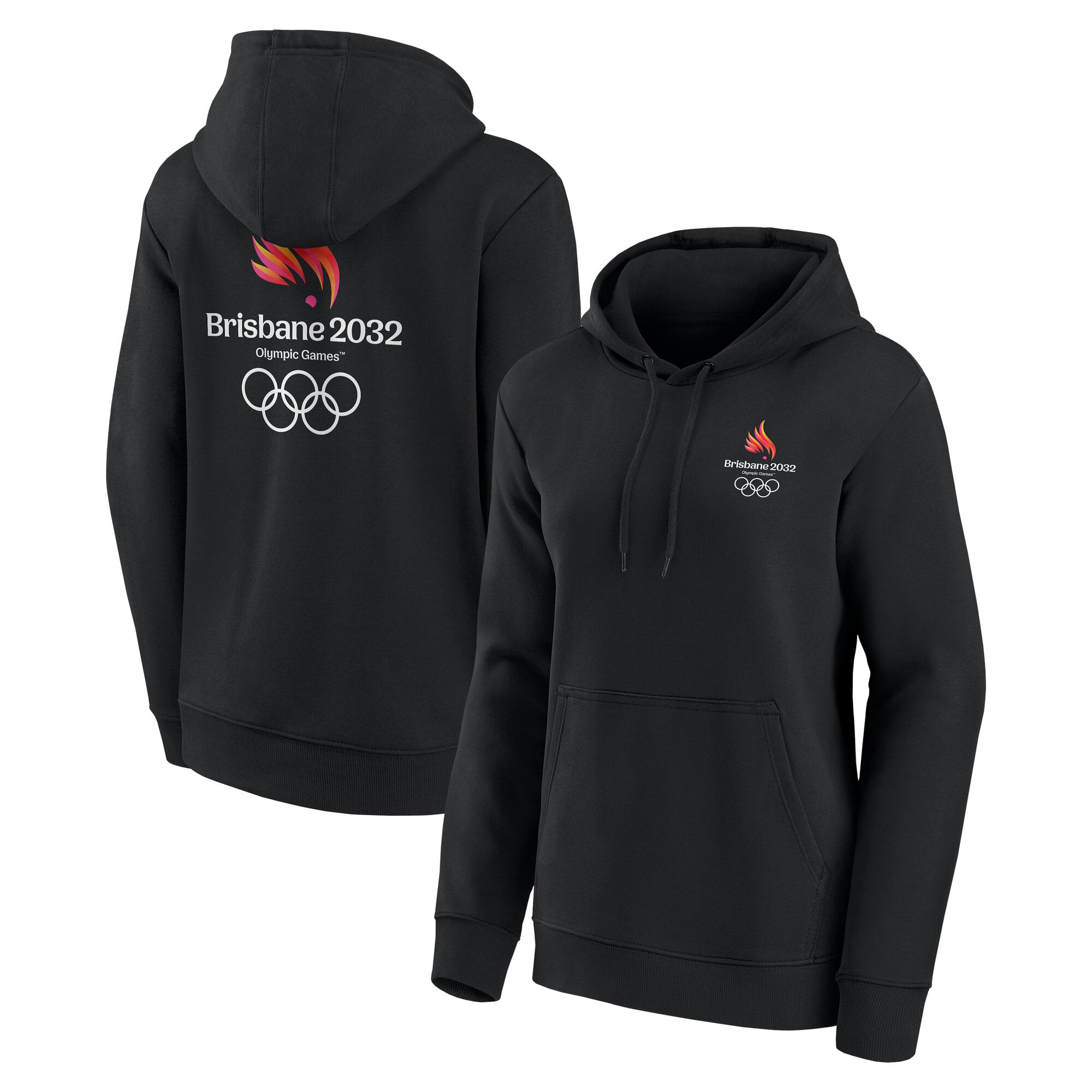 Sweat à capuche Brisbane 2032 Logo - Noir - Femme