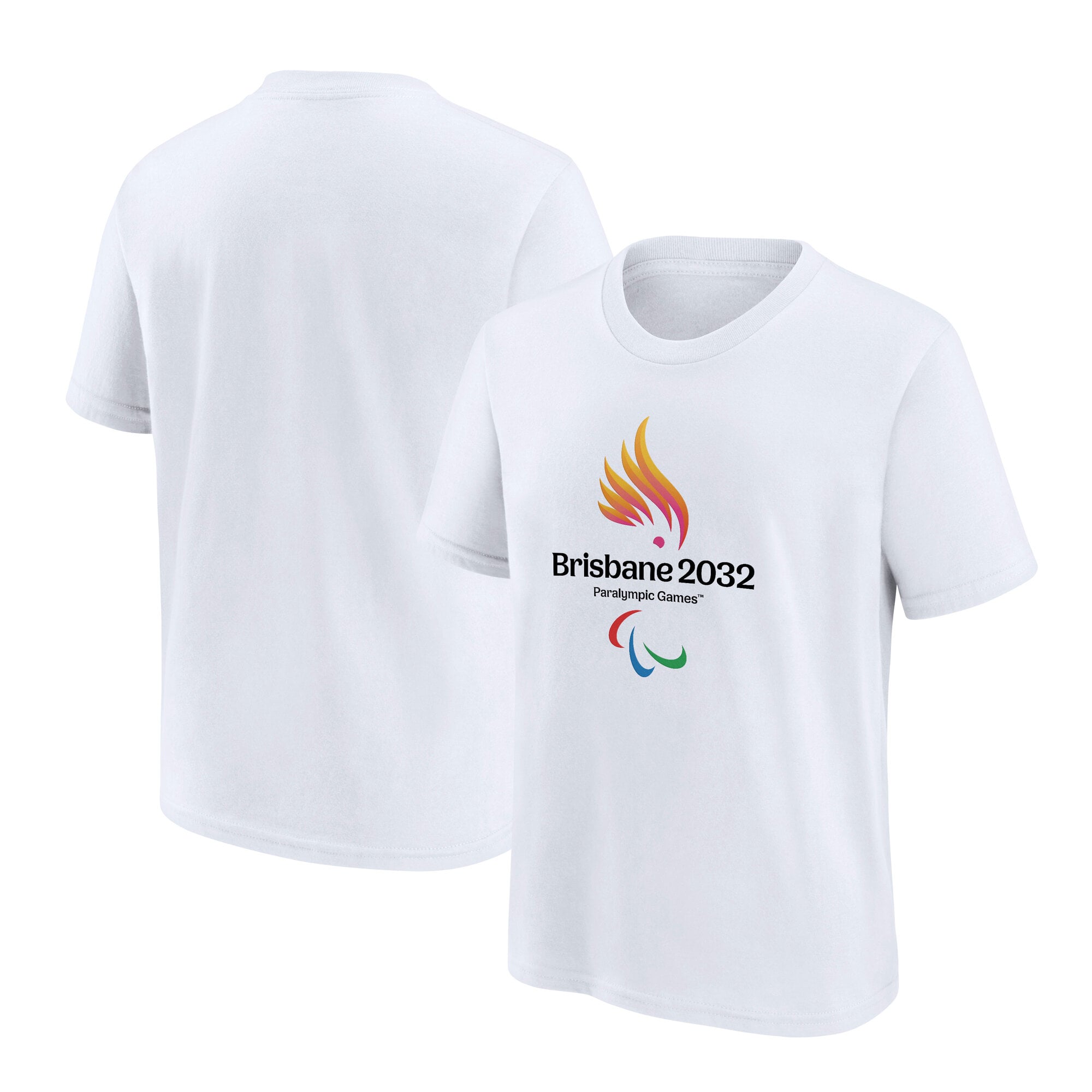 T-Shirt Brisbane 2032 Para Logo Principal - Blanc - Enfant