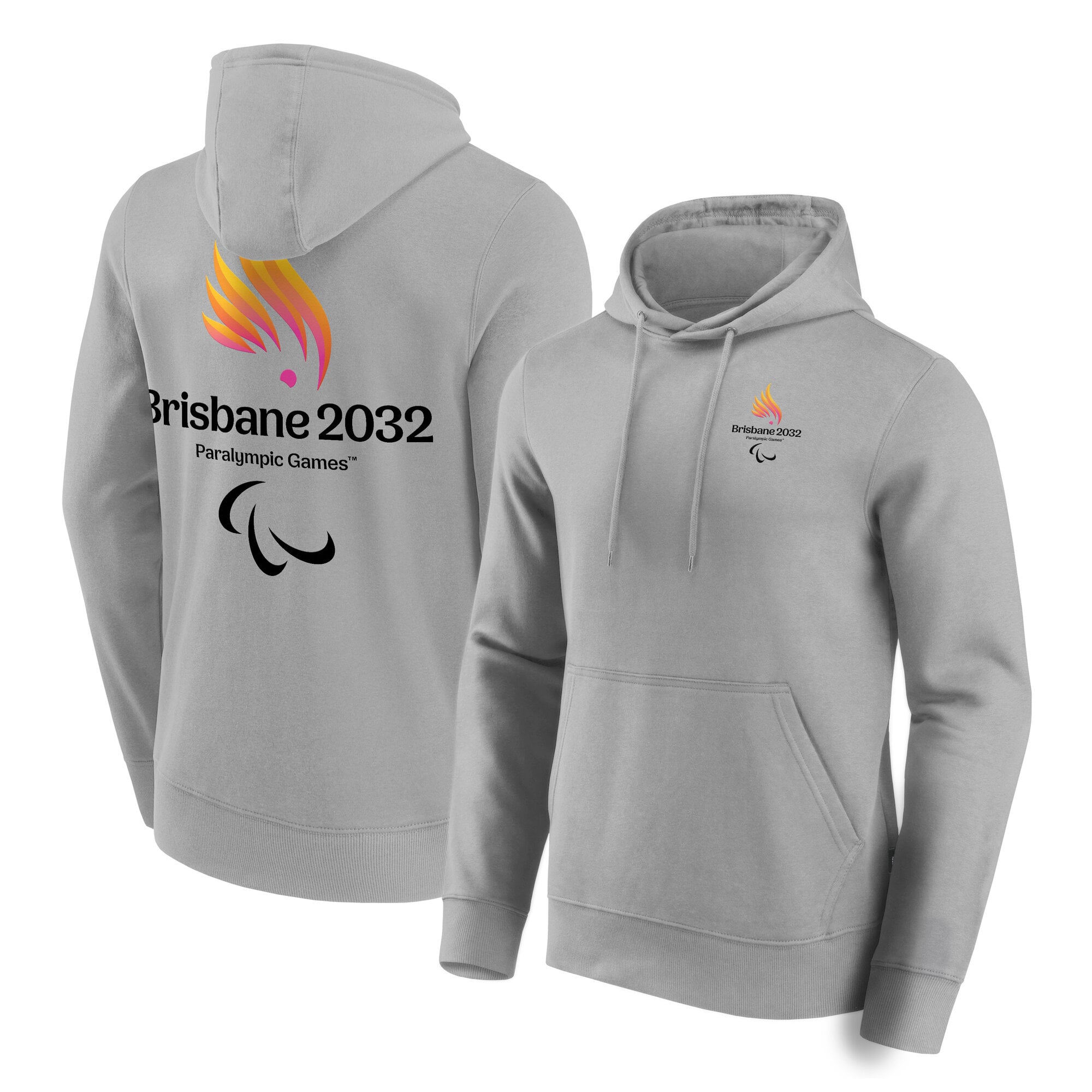 Sweat à capuche Brisbane 2032 Para Logo - Gris