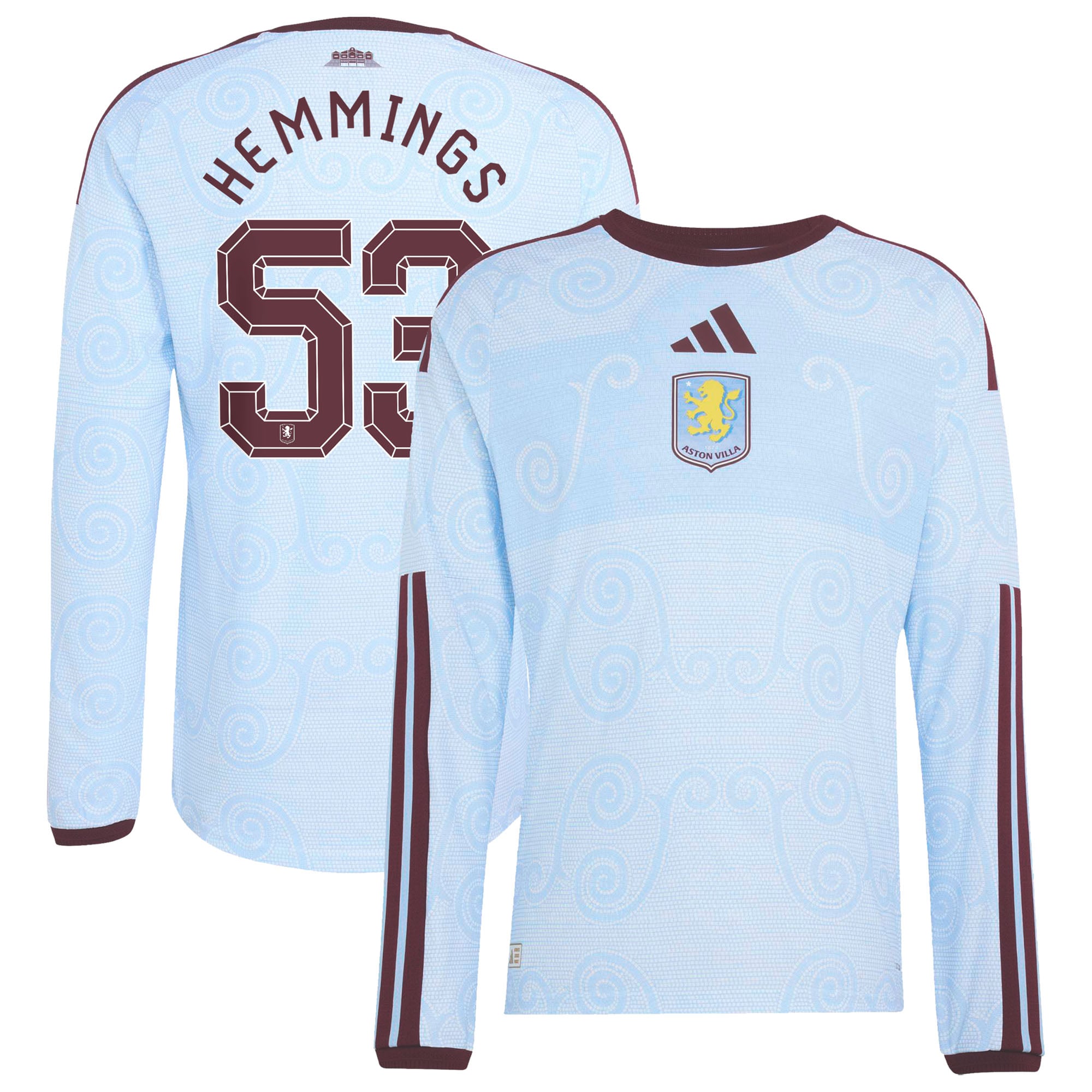 Aston Villa adidas Ausweichtrikot 2026/27 - Langarm mit Aufdruck Hemmings 53