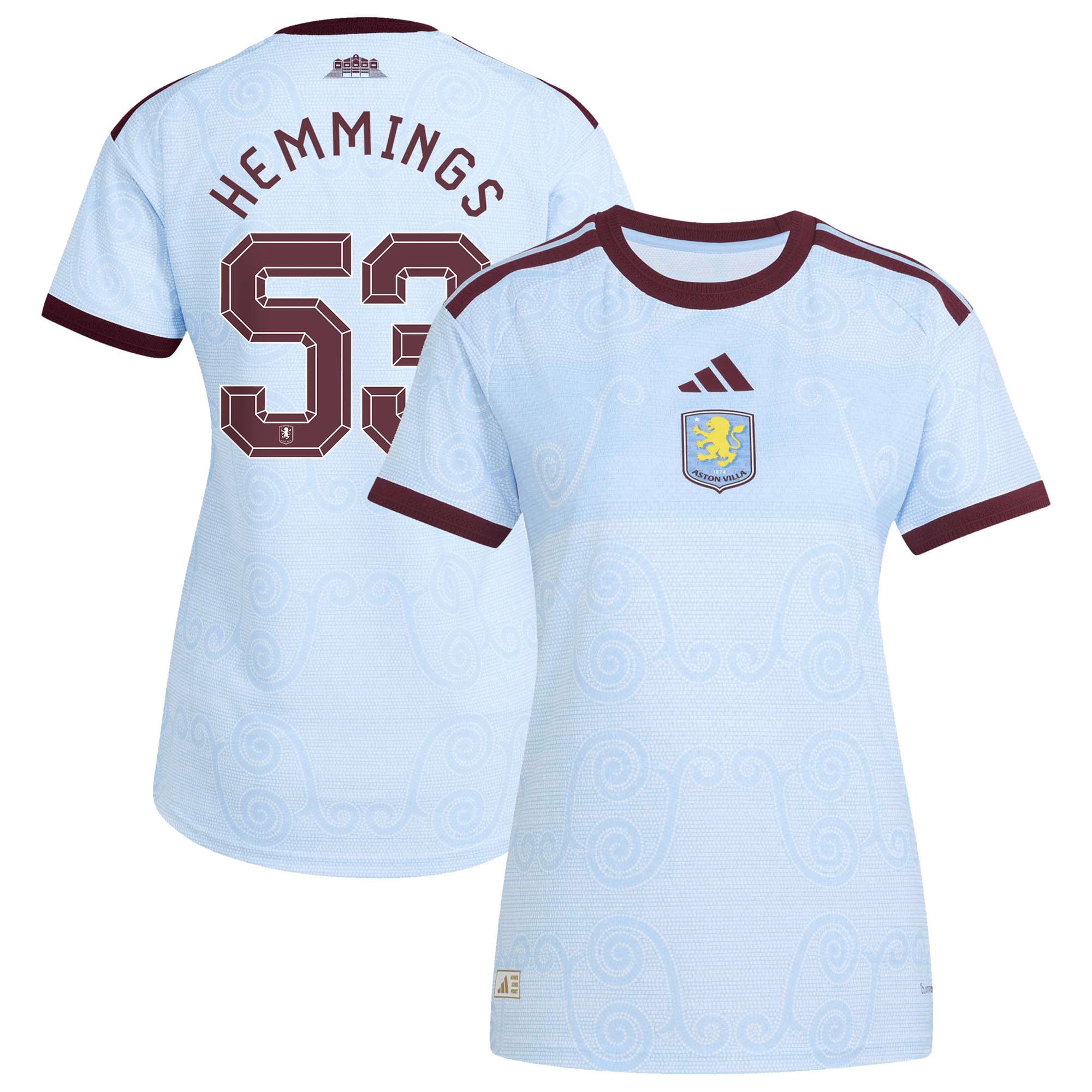 Aston Villa adidas Ausweichtrikot 2026/27 - Damen mit Aufdruck Hemmings 53