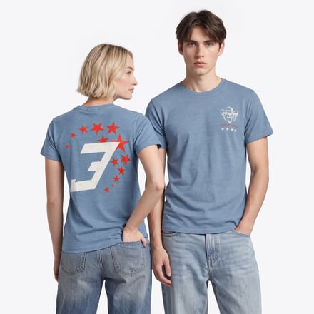 Unleash the Lion Austin Cowboy Graphic T-Shirt - Denim Blue