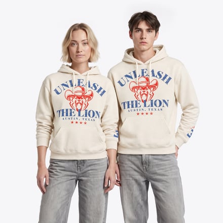 Unleash the Lion Austin Cowboy Graphic Hoodie - Off White