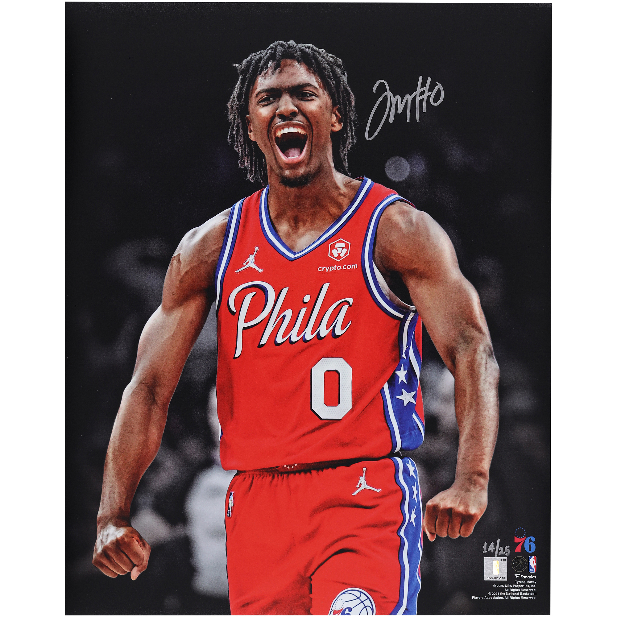 Tyrese Maxey Philadelphia 76ers Autographed 16" x 20" Unleashed Photograph - Limited Edition of 25