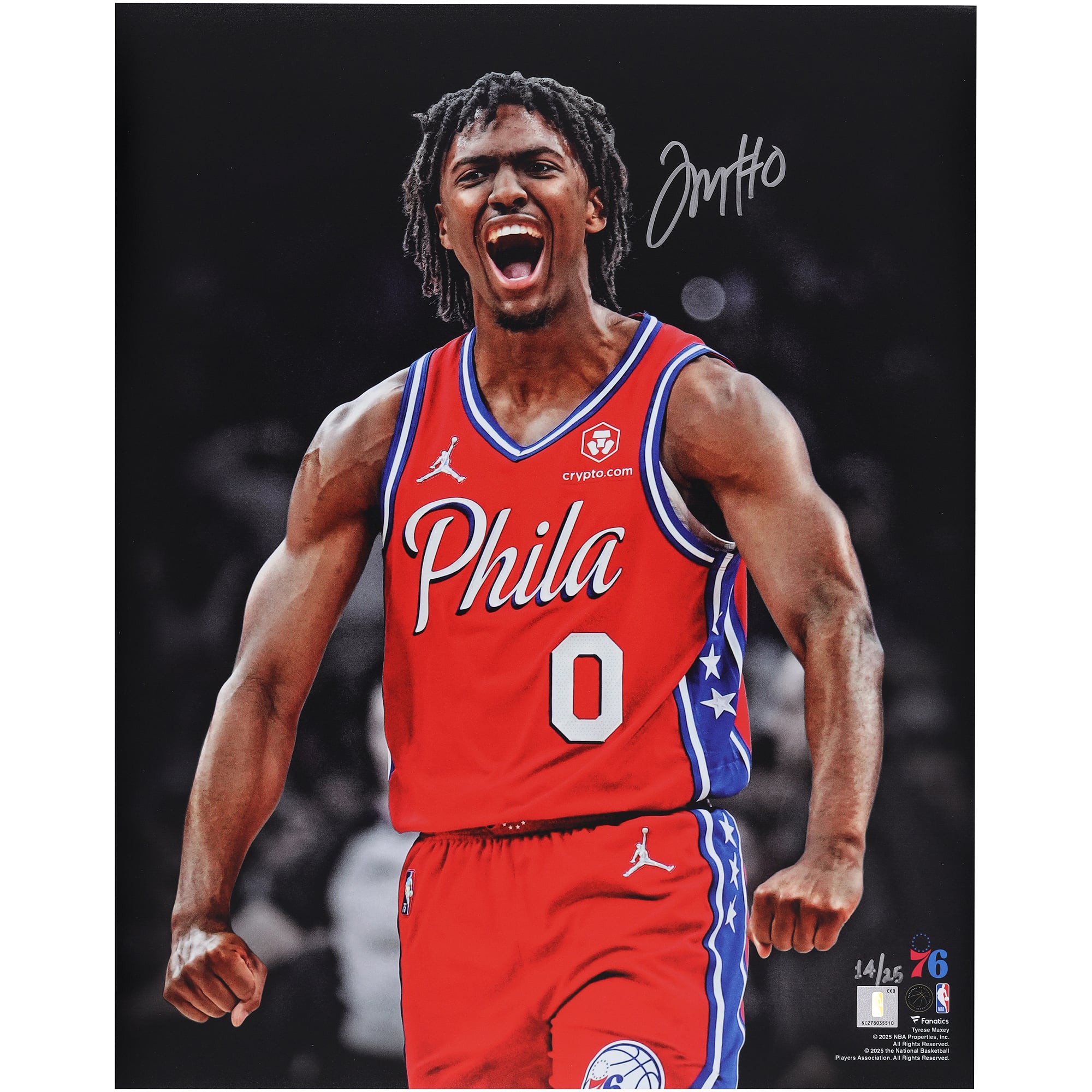 Tyrese Maxey Philadelphia 76ers Autographed 16" x 20" Unleashed Photograph - Limited Edition of 25