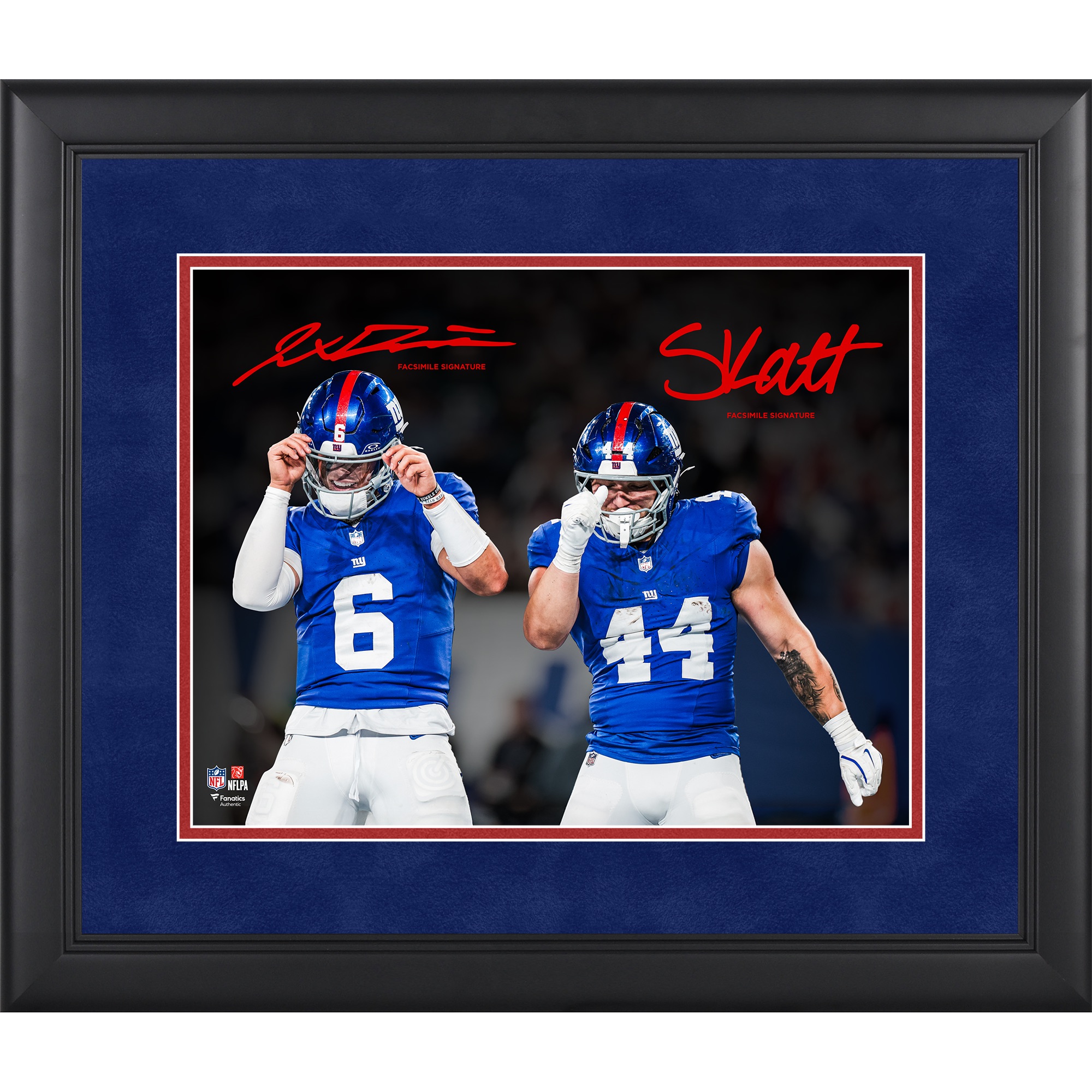 Jaxson Dart & Cam Skattebo New York Giants Facsimile Signature Framed 11" x 14" Spotlight Photograph