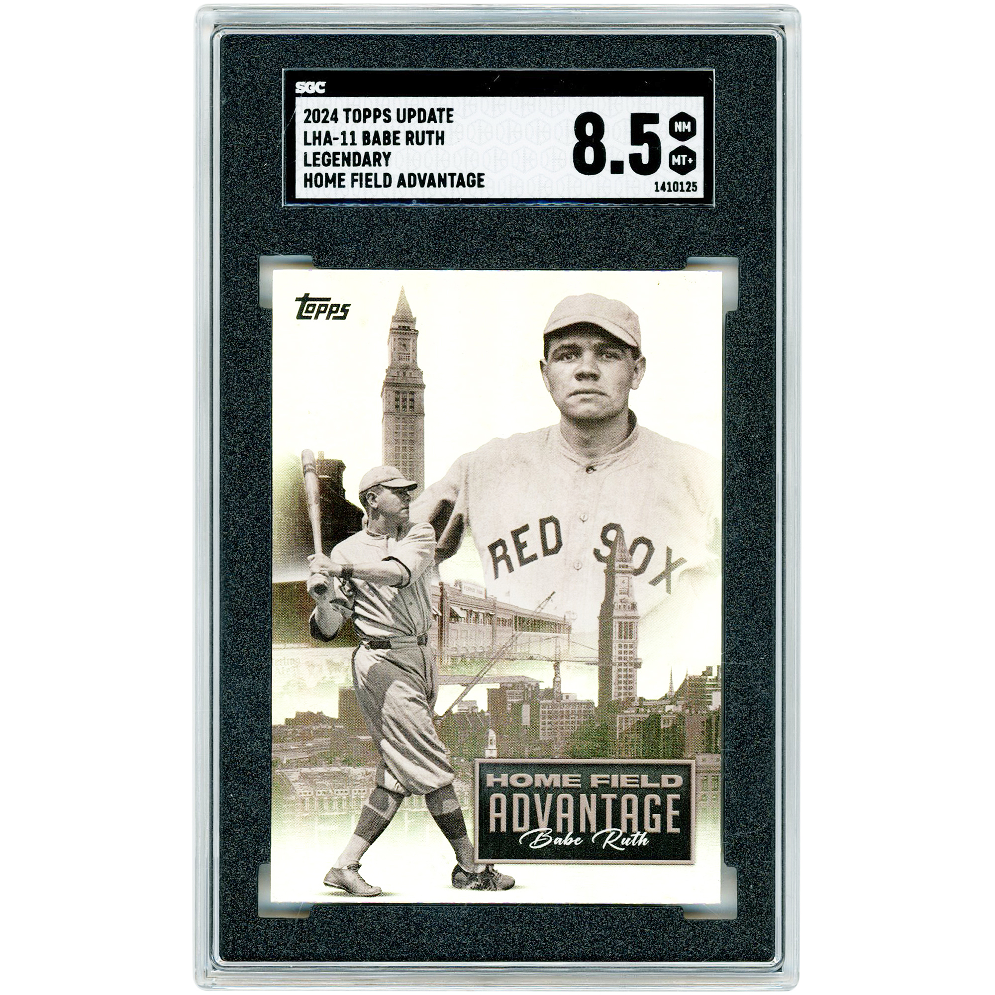 Babe Ruth Boston Red Sox 2024 Topps Update Legendary Home Field Advantage Case Hit #LHA-11 SGC Authenticated 8.5 Card