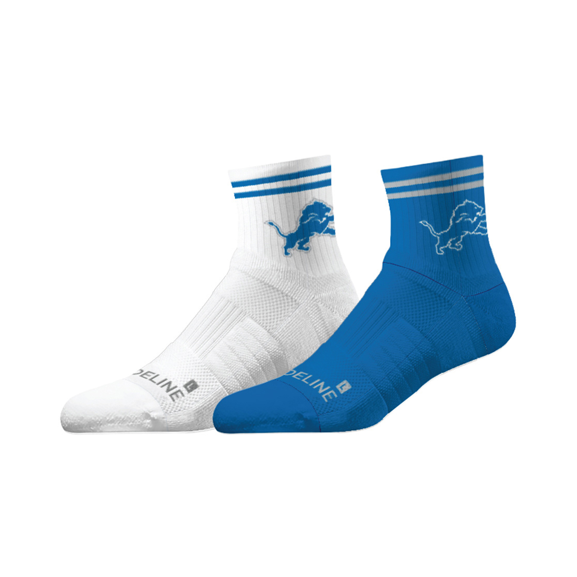 Unisex Strideline Detroit Lions Half Calf Socks Two-Pack Set