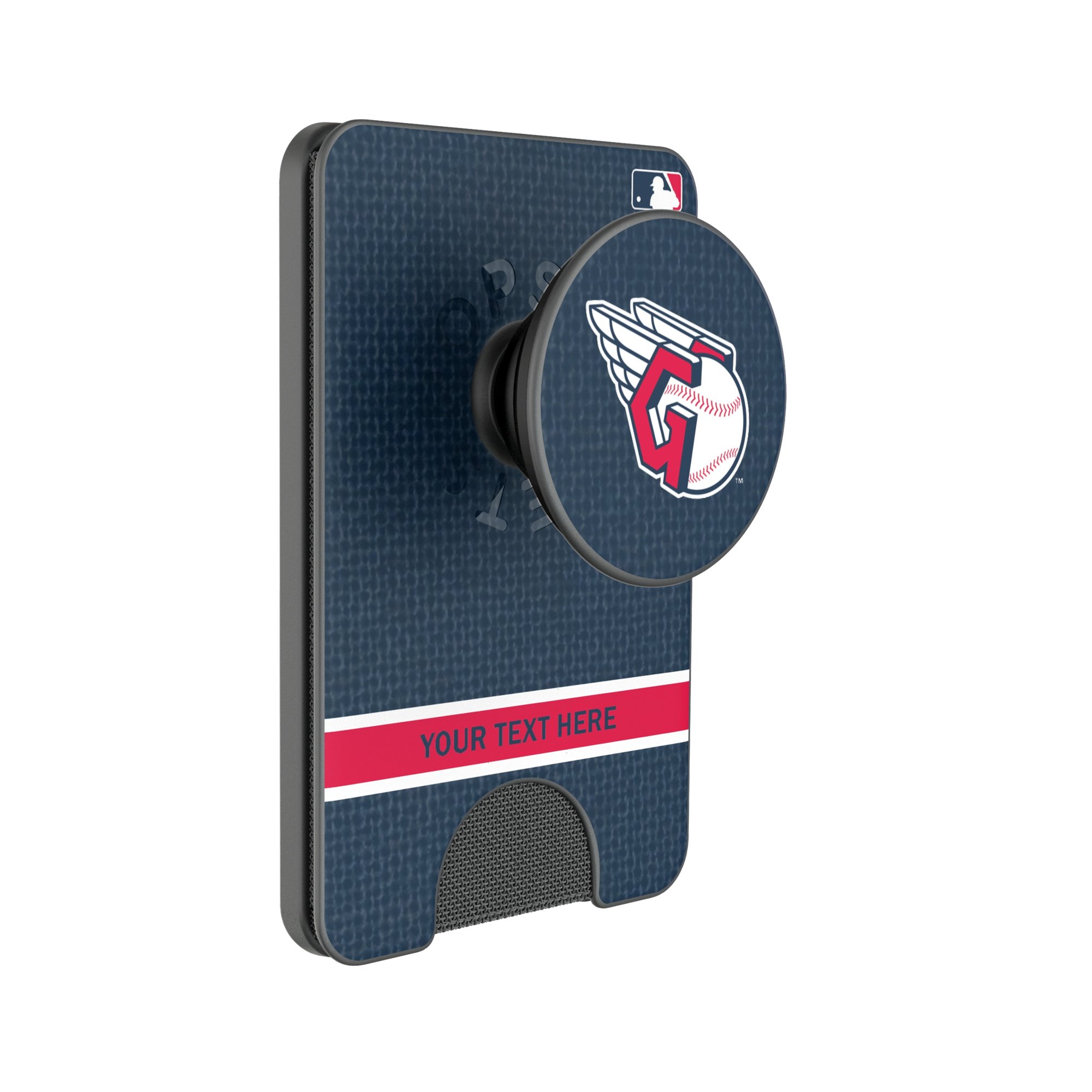 Keyscaper Cleveland Guardians Personalized Solid PopSockets Magnetic Wallet