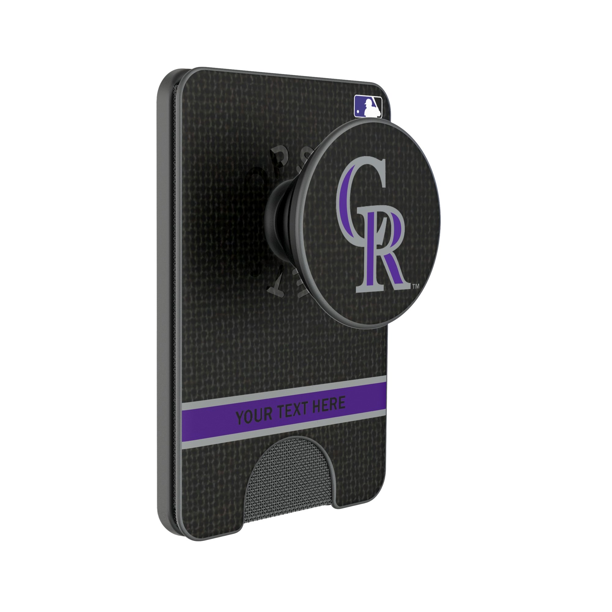 Keyscaper Colorado Rockies Personalized Solid PopSockets Magnetic Wallet
