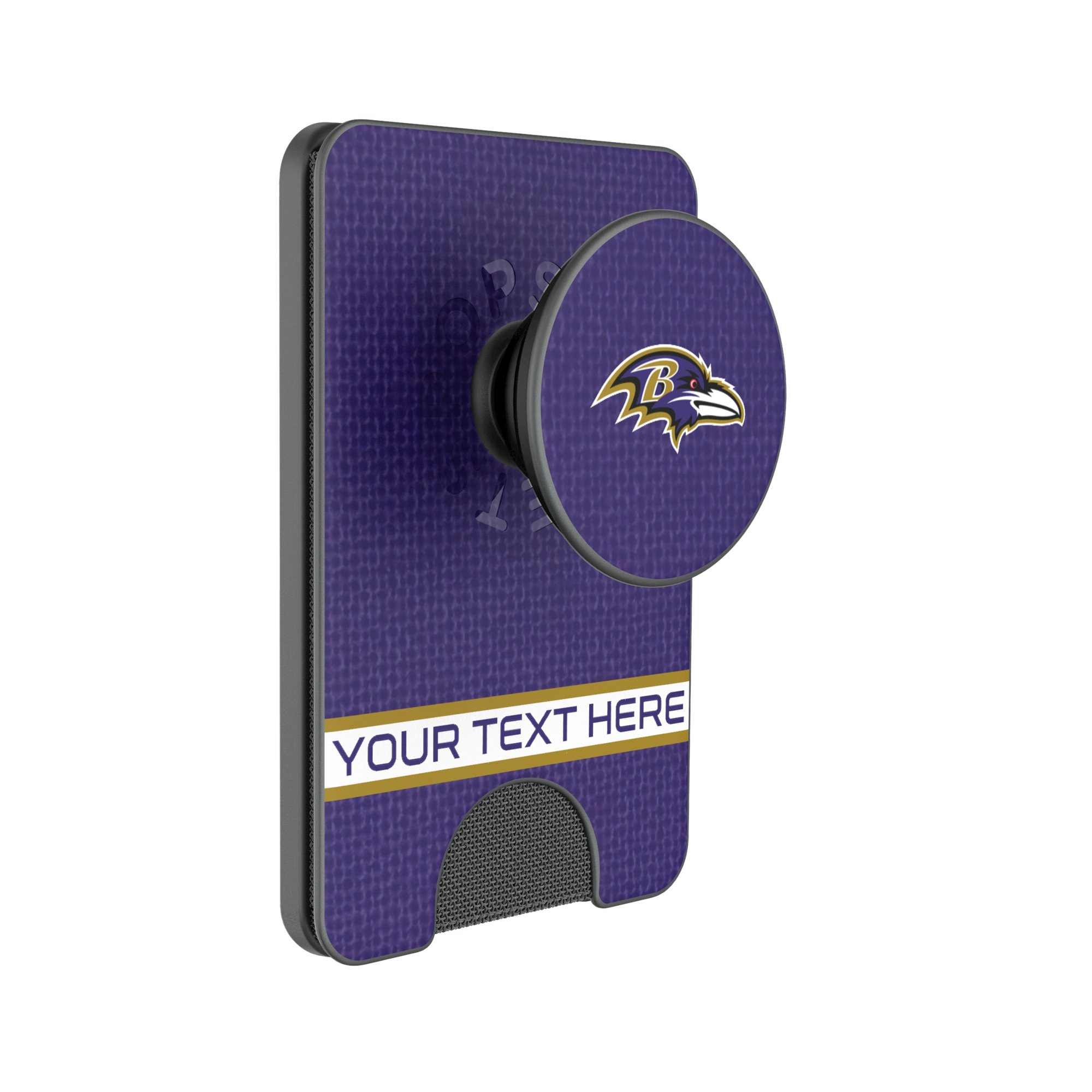Keyscaper Baltimore Ravens Personalized Endzone Solid PopSockets Magnetic Wallet