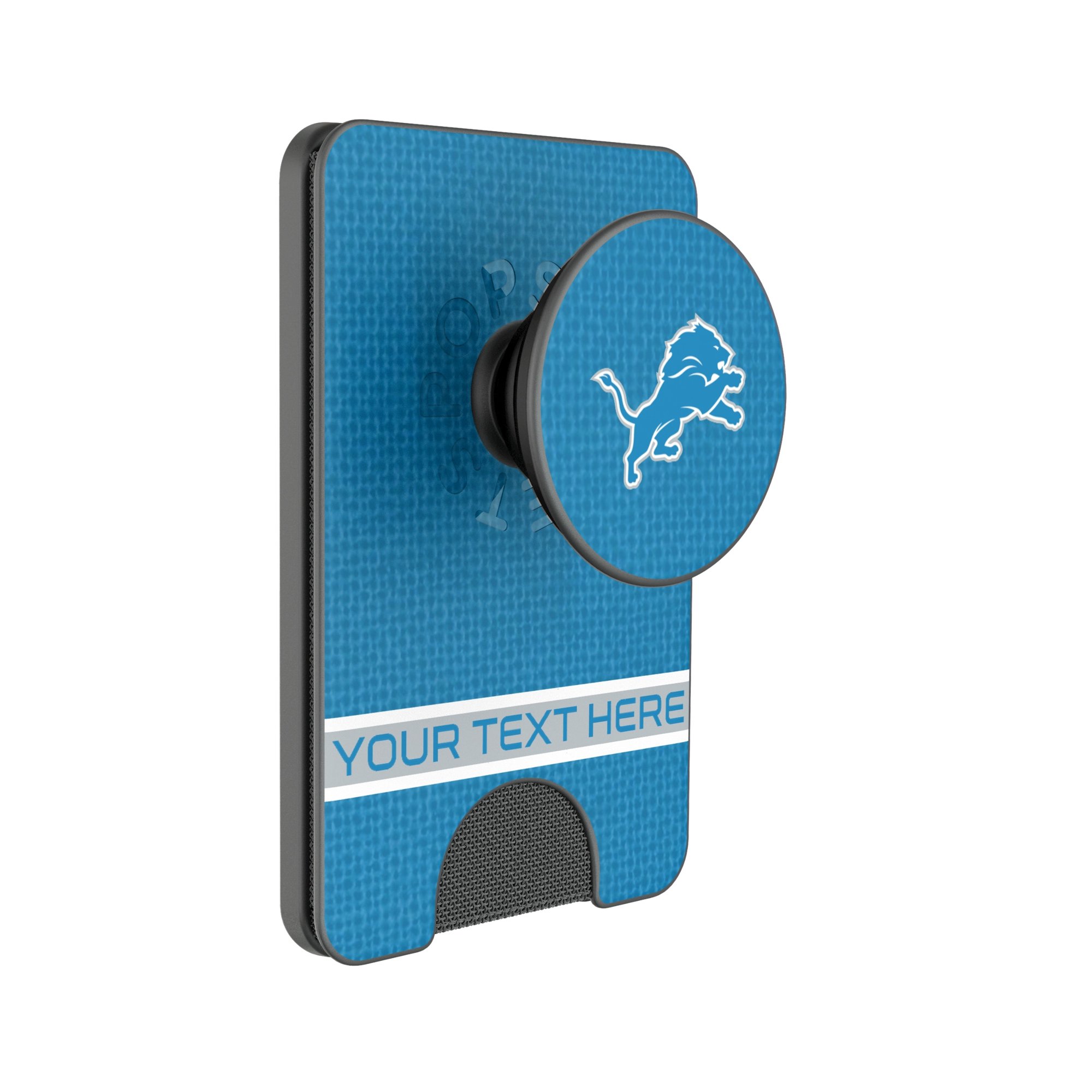 Keyscaper Detroit Lions Personalized Endzone Solid PopSockets Magnetic Wallet
