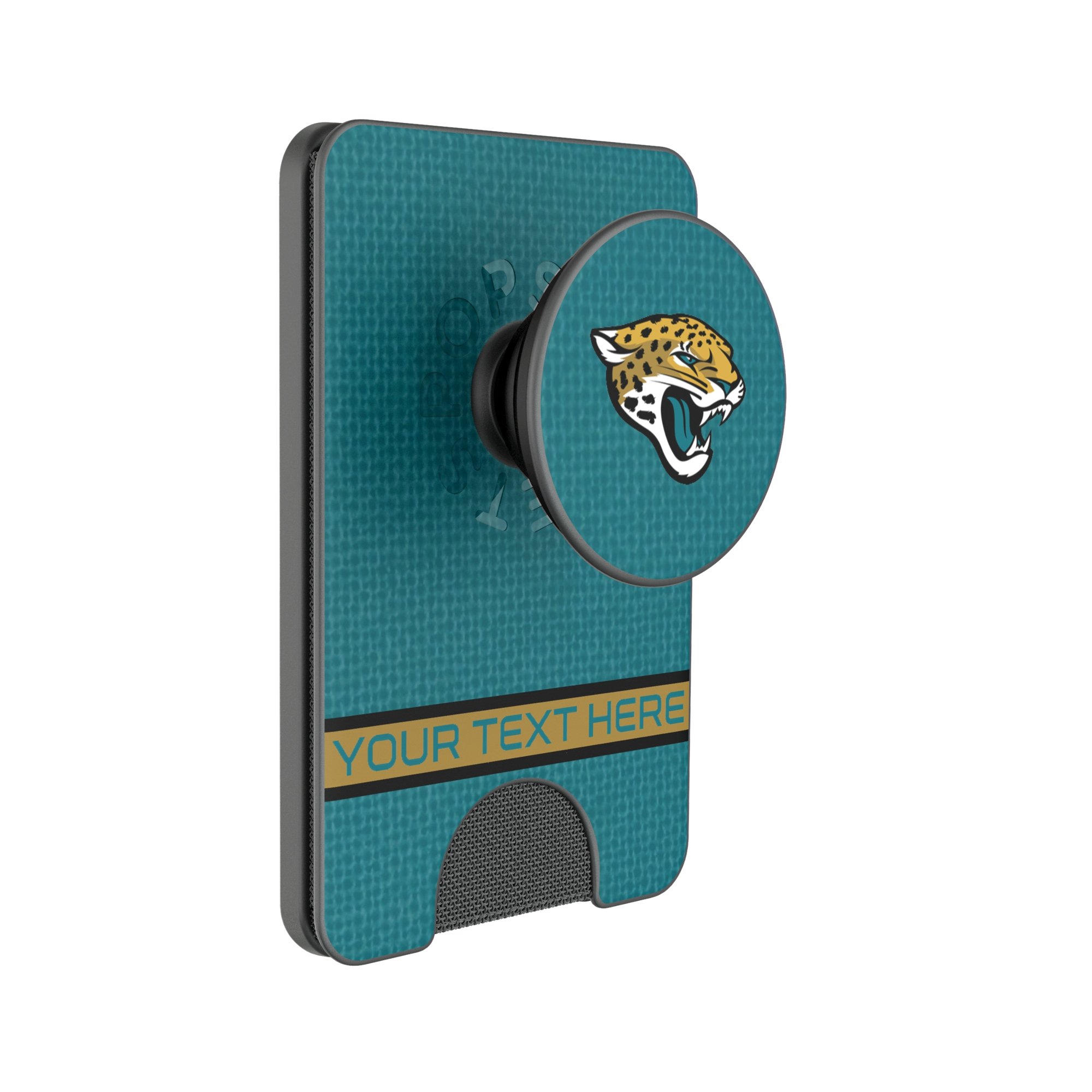 Keyscaper Jacksonville Jaguars Personalized Endzone Solid PopSockets Magnetic Wallet