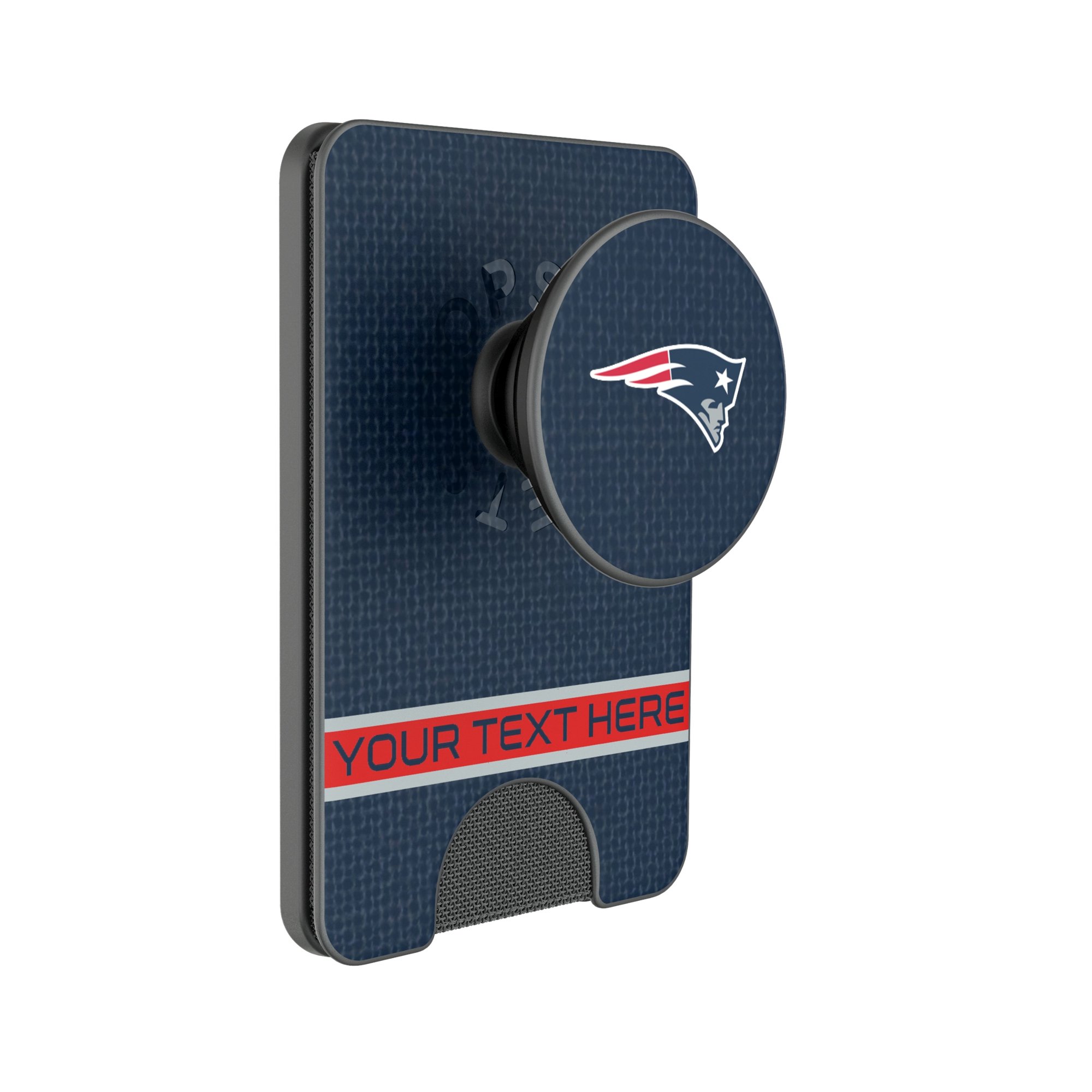 Keyscaper New England Patriots Personalized Endzone Solid PopSockets Magnetic Wallet