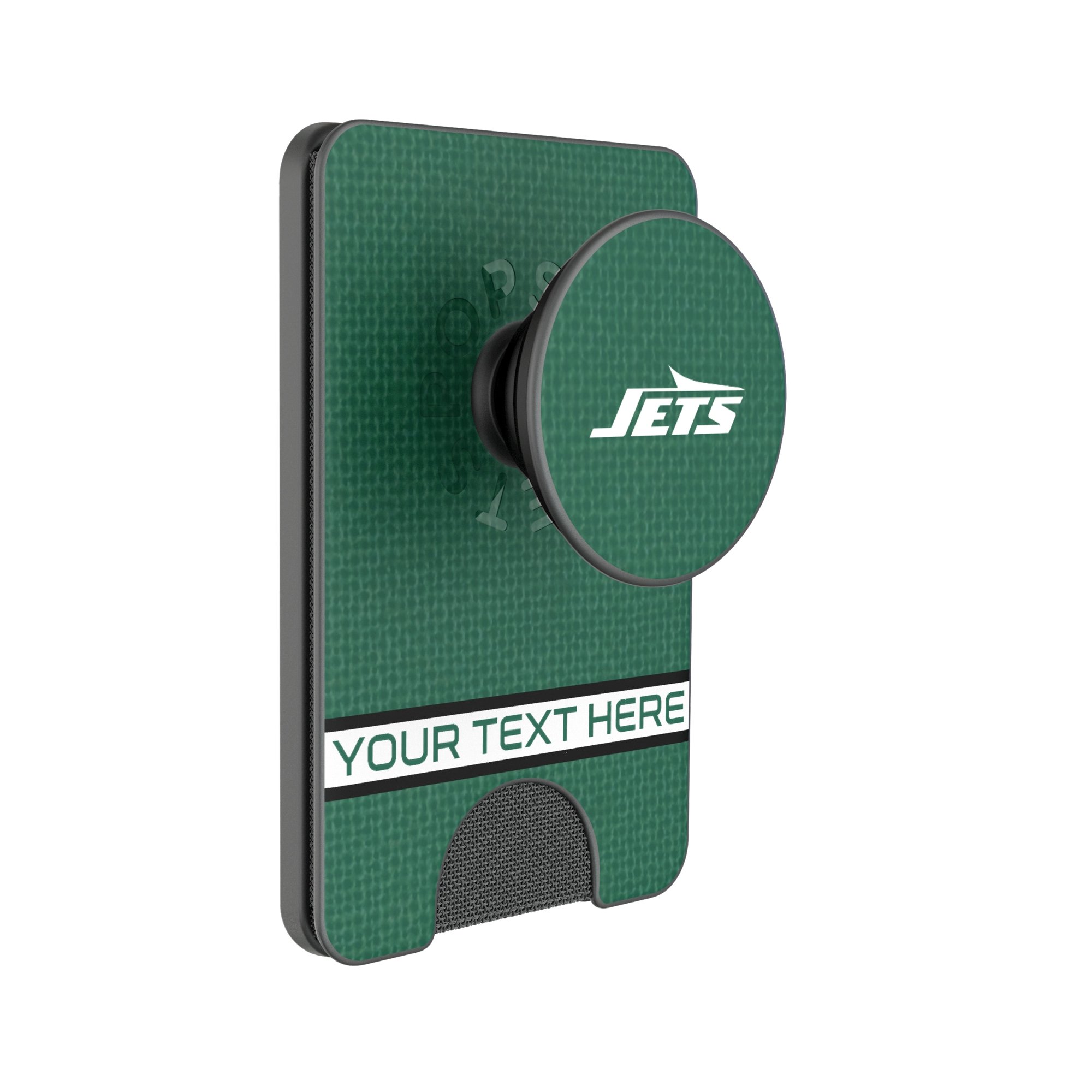 Keyscaper New York Jets Personalized Endzone Solid PopSockets Magnetic Wallet